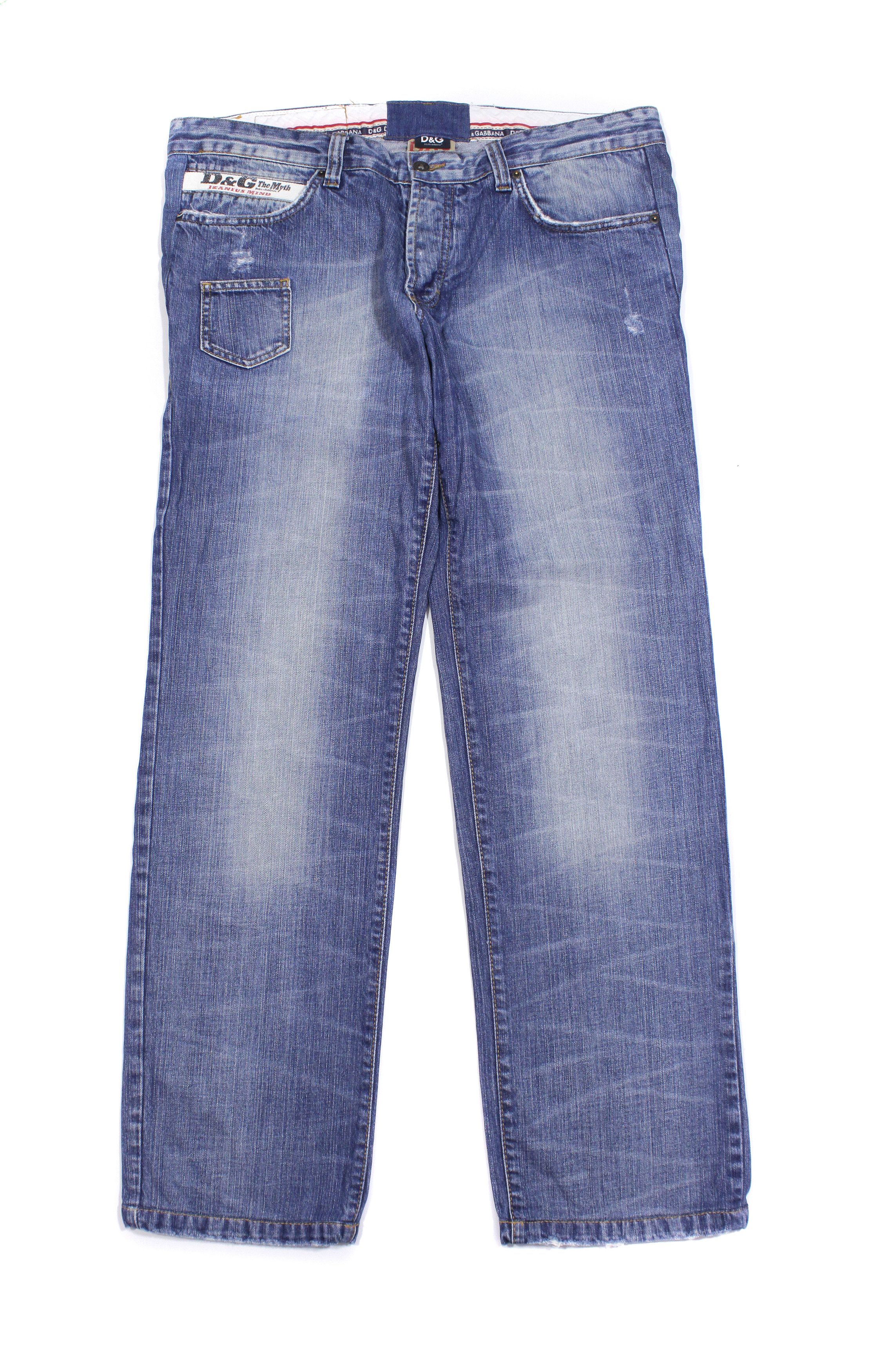 Dolce & Gabbana 90S Cowboy Sanded Jeans Vintage Size US 34 / EU 50 - 1 Thumbnail