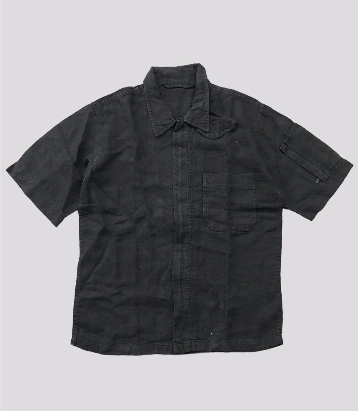 image of Margaret Howell Big Pocket Short-Sleeve Shirt Hand Pocket in Carob, Men's (Size Large)