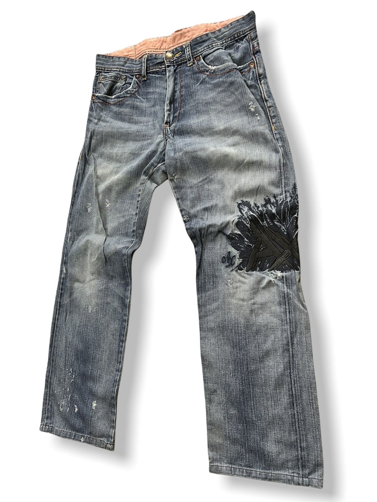 Armani Exchange × Vintage Grails ARMANI EXCHANGE Embroidery Jeans Size US 31 - 5 Thumbnail