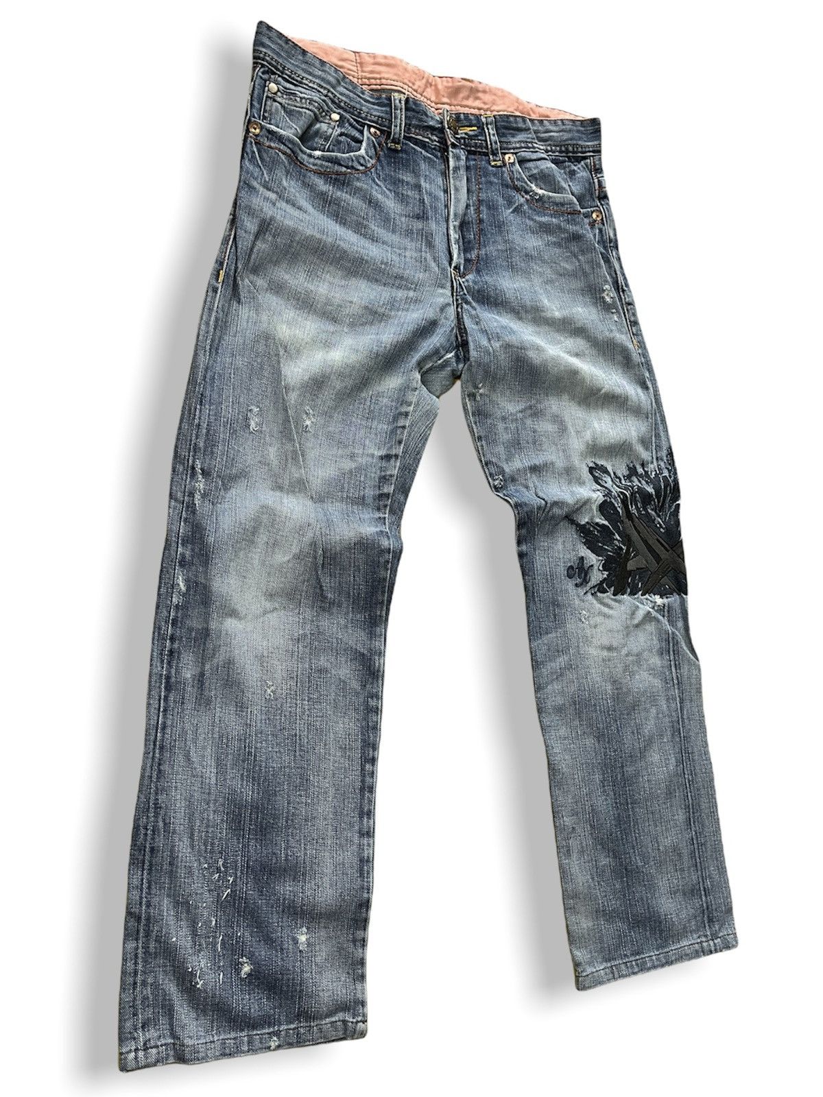 Armani Exchange × Vintage Grails ARMANI EXCHANGE Embroidery Jeans Size US 31 - 4 Thumbnail