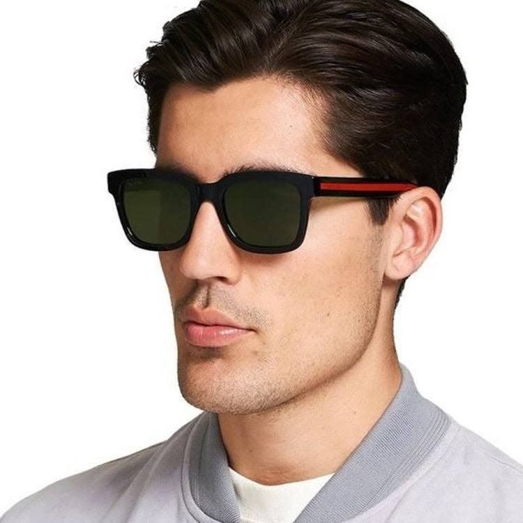 Gucci GUCCI Green Square Men's Sunglasses GG0001SN 002 52 | Grailed