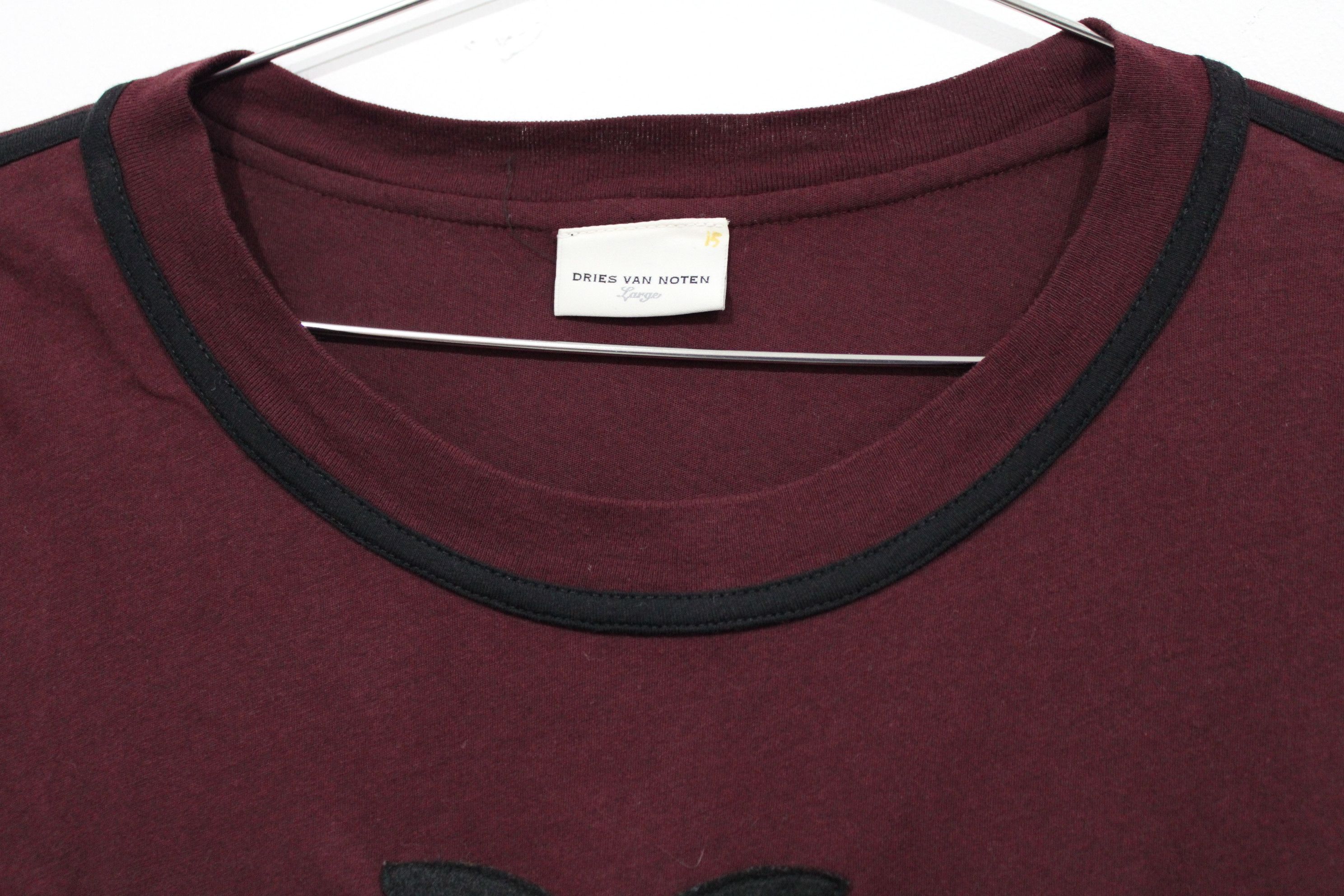 Dries Van Noten Dries Van Noten Maroon Tee Size US L / EU 52-54 / 3 - 5 Thumbnail
