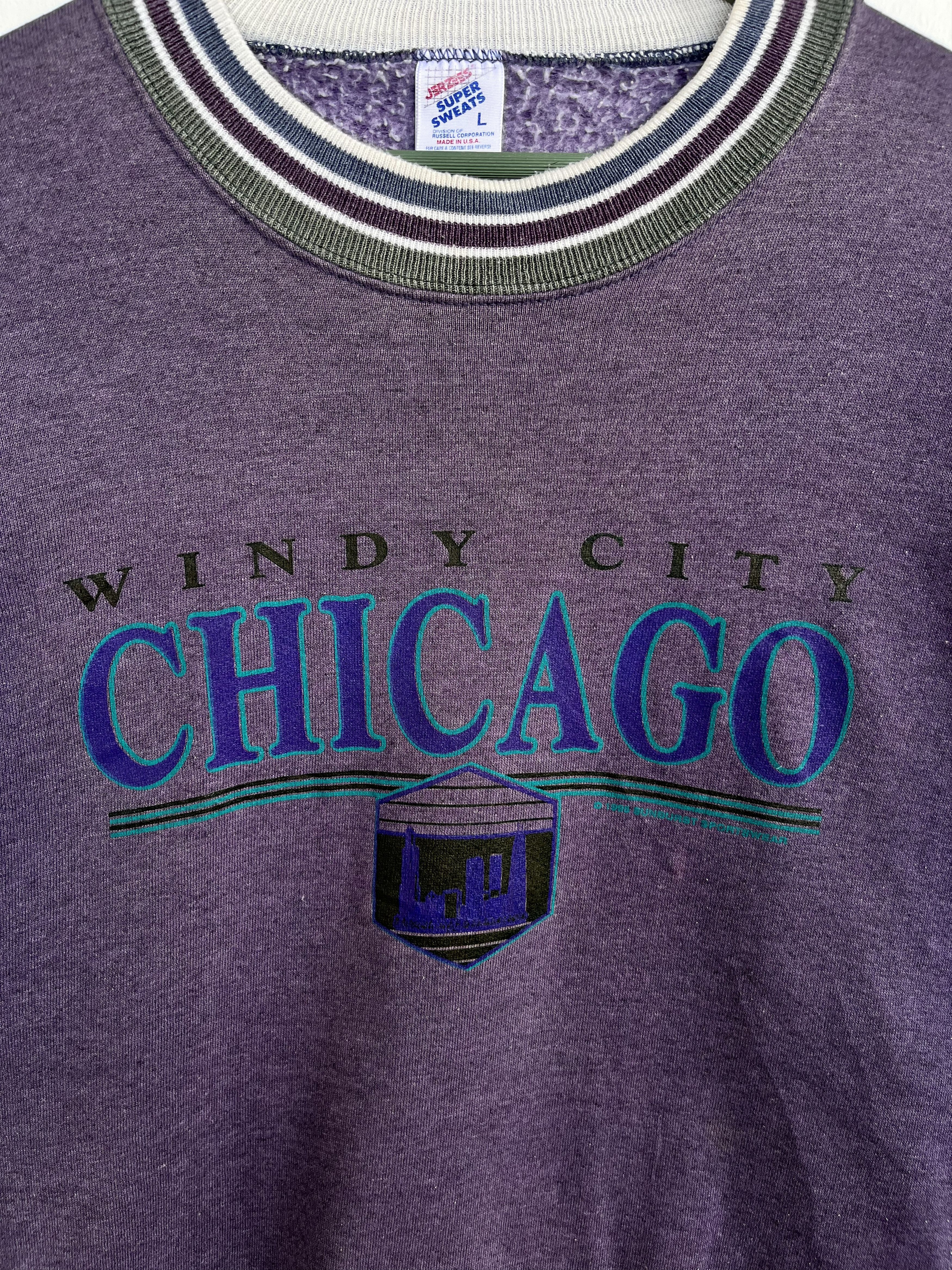 Jerzees Vintage 1995 Windy Chicago City Sweatshirt Size US L / EU 52-54 / 3 - 3 Thumbnail