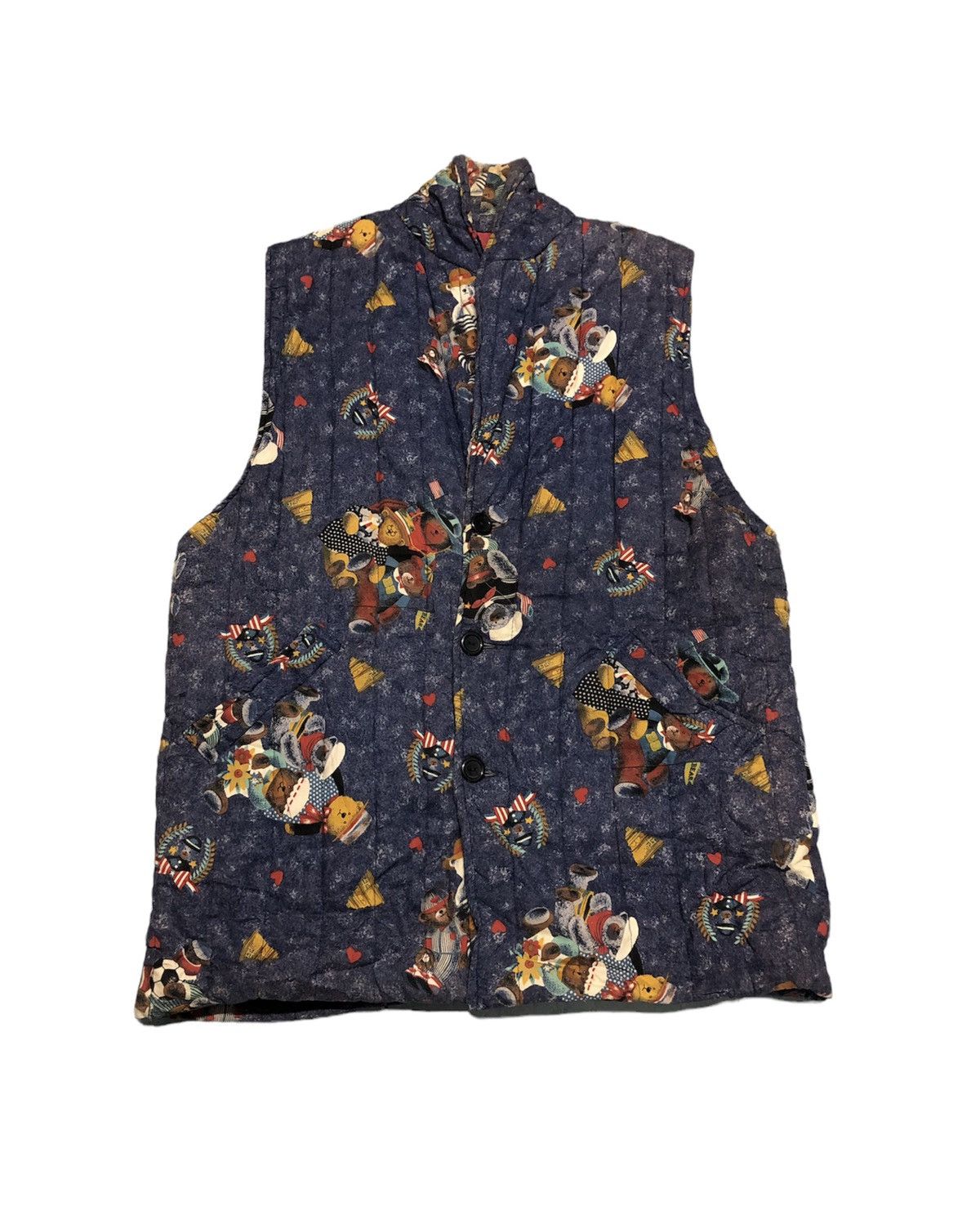 Japanese Brand JapaneseBrand Half Time Full Print Quilted Bear Vest Jacket Size US L / EU 52-54 / 3 - 1 Thumbnail