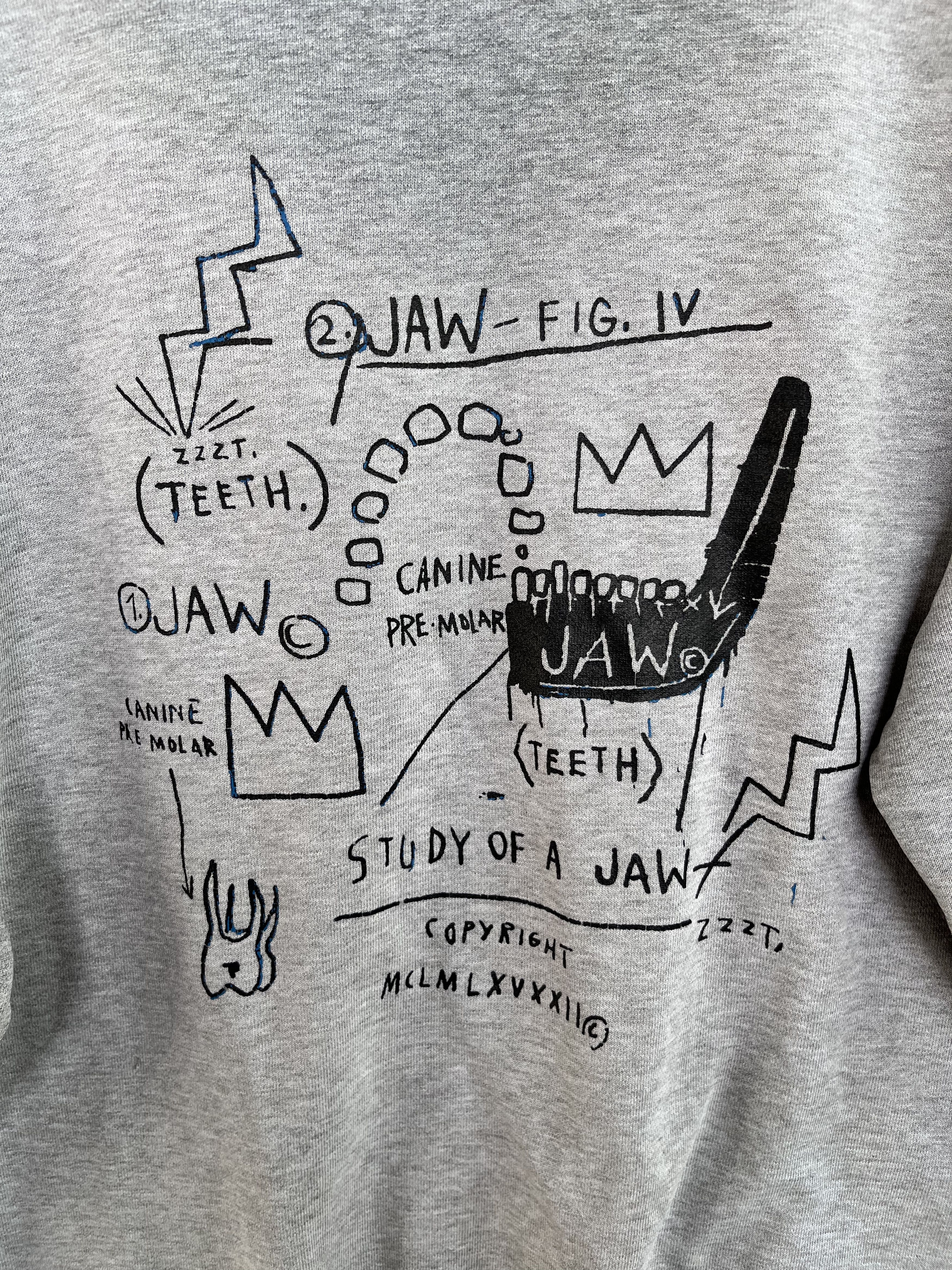 Japanese Brand Vintage Y2K Jean Michel Basquiat Distress Hoodie Size US L / EU 52-54 / 3 - 4 Thumbnail