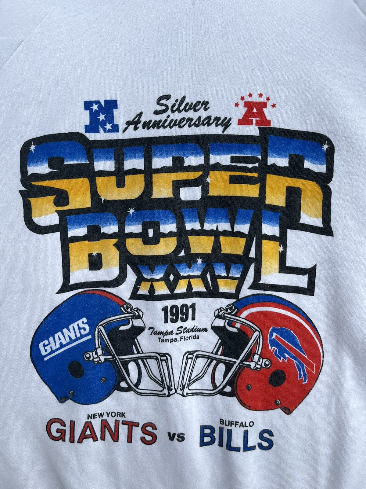 Fruit Of The Loom × NFL RARE🔥1991 Silver Anniversary Super Bowl Match Sweatshirt Size US XL / EU 56 / 4 - 4 Thumbnail