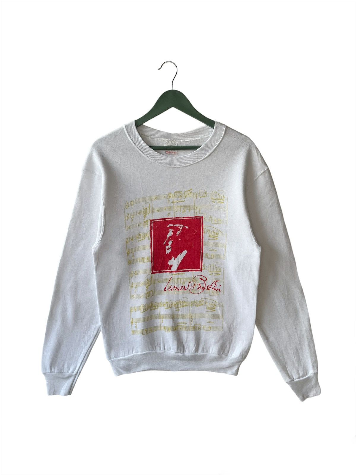 image of Fruit Of The Loom x Good Music Merchandise Vintage 90's Leonard Bernstein Sweatshirt in White (Size