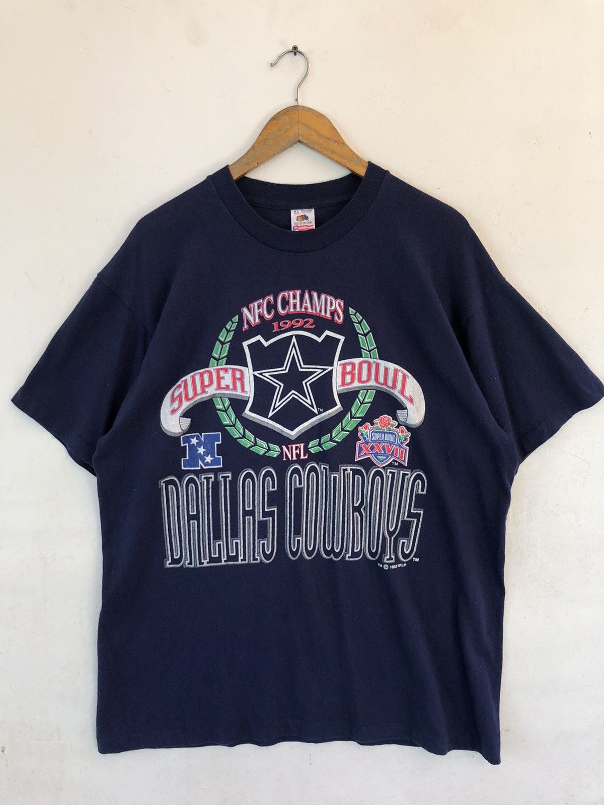 Fruit Of The Loom × NFL × Vintage Vintage 1992 Dallas Cowboys NFL NFC Champs TShirt Size US XL / EU 56 / 4 - 1 Thumbnail