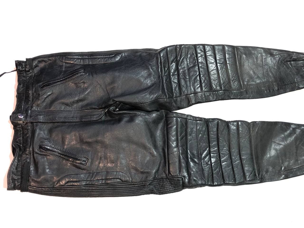 Leather Real Leather Racing Moto Pants Vintage Size US 36 / EU 52 - 5 Thumbnail