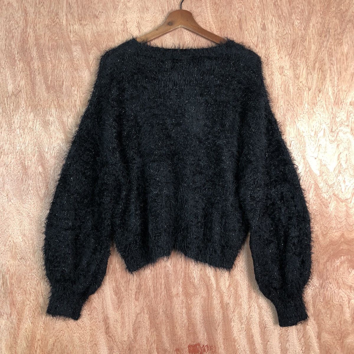 Homespun Knitwear DL Japan Gu Black Mohair Shag Shaggy Knitwear #c321 Size US M / EU 48-50 / 2 - 9 Thumbnail