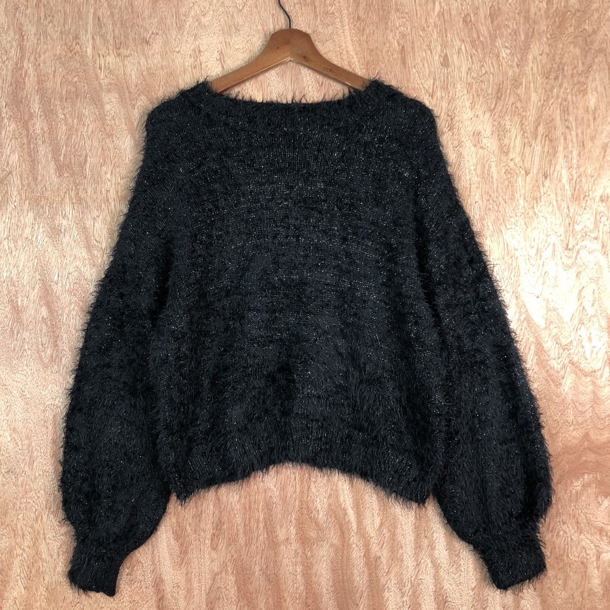 Homespun Knitwear DL Japan Gu Black Mohair Shag Shaggy Knitwear #c321 Size US M / EU 48-50 / 2 - 3 Thumbnail