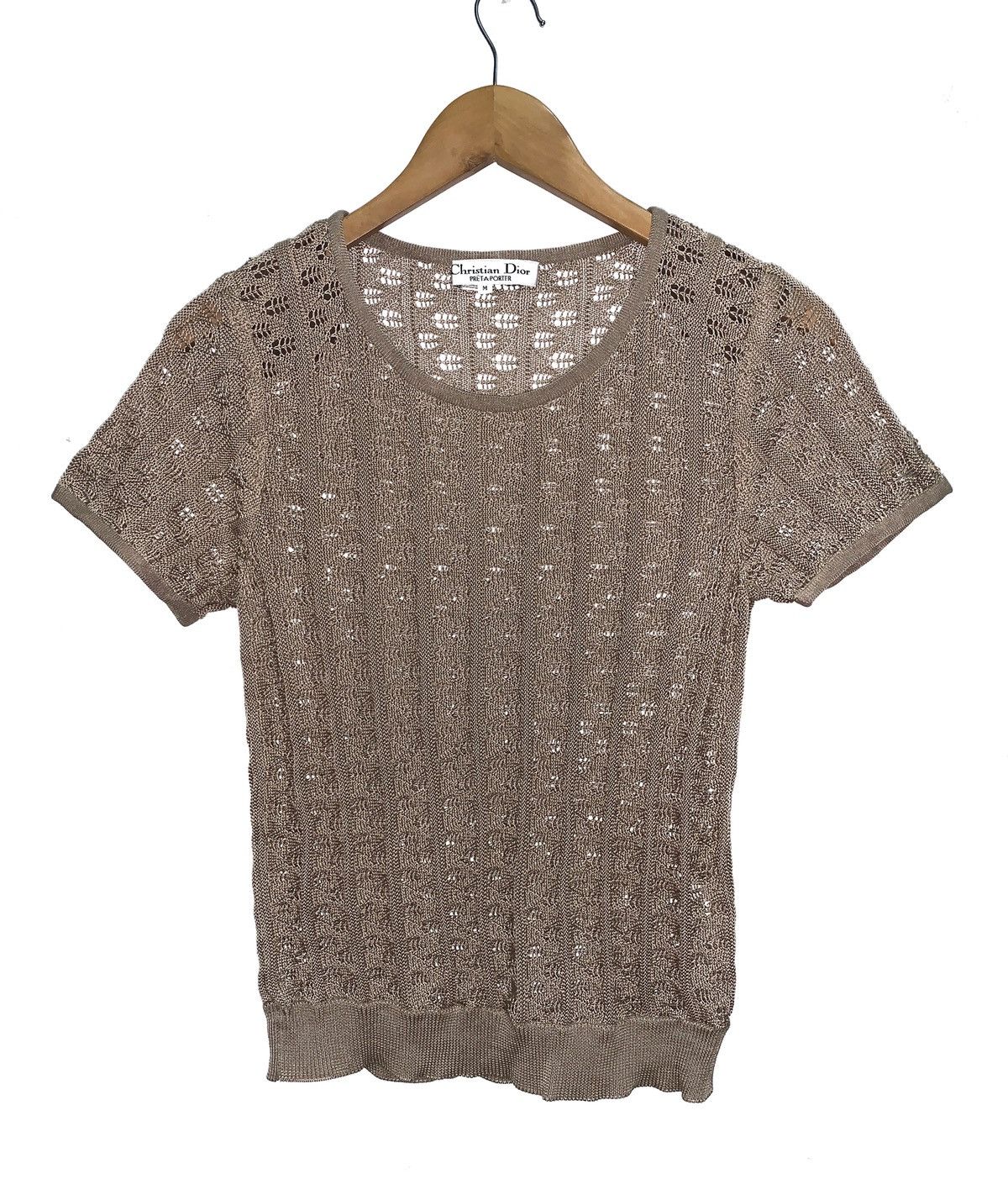 Christian Dior Monsieur Vintage Net Crop Top Shirt. Size M / US 6-8 / IT 42-44 - 2 Thumbnail