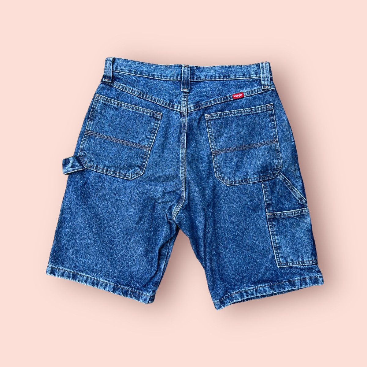 image of Vintage Wrangler Denim Carpenter Short Pants in Blue Denim, Men's (Size 32)