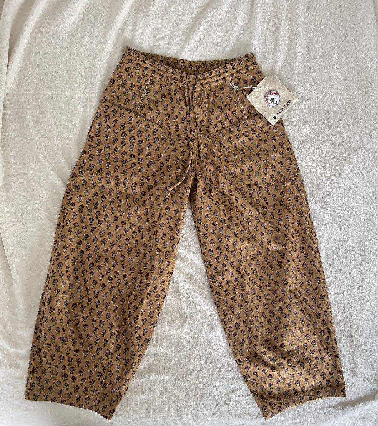 Story Mfg. Found Trousers 1970s Block Print | Grailed