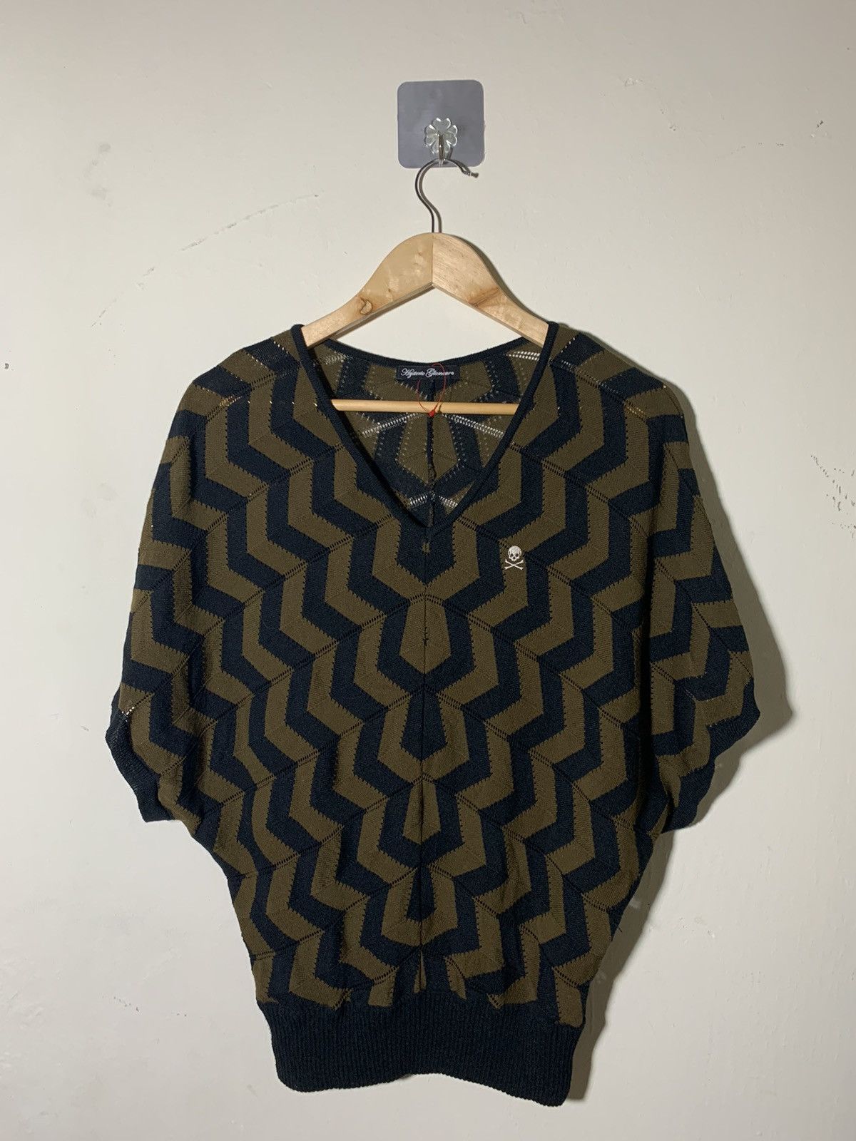 image of Beauty Beast x Hysteric Glamour V Shape Knitwear Short Sleeve in Golden Brown, Women's