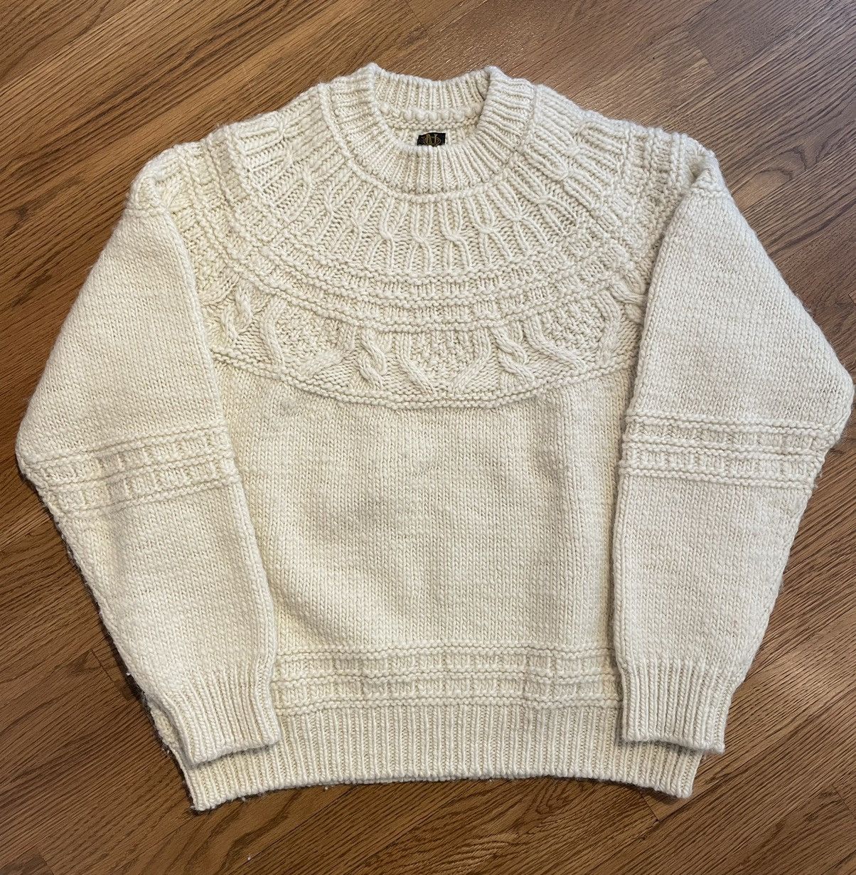 Batoner Batoner Spread Aran Crew Neck Ivory | Grailed