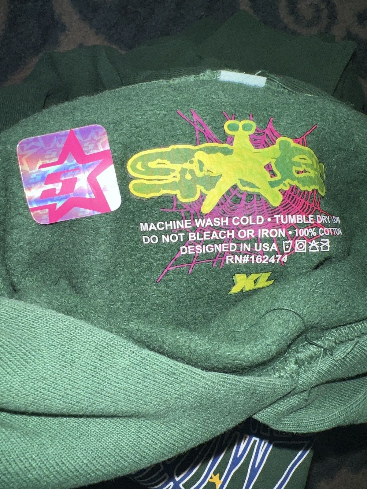 Sp5der × Young Thug Sp5der Worldwide Green and Blue Hoodie Size US XL / EU 56 / 4 - 2 Thumbnail