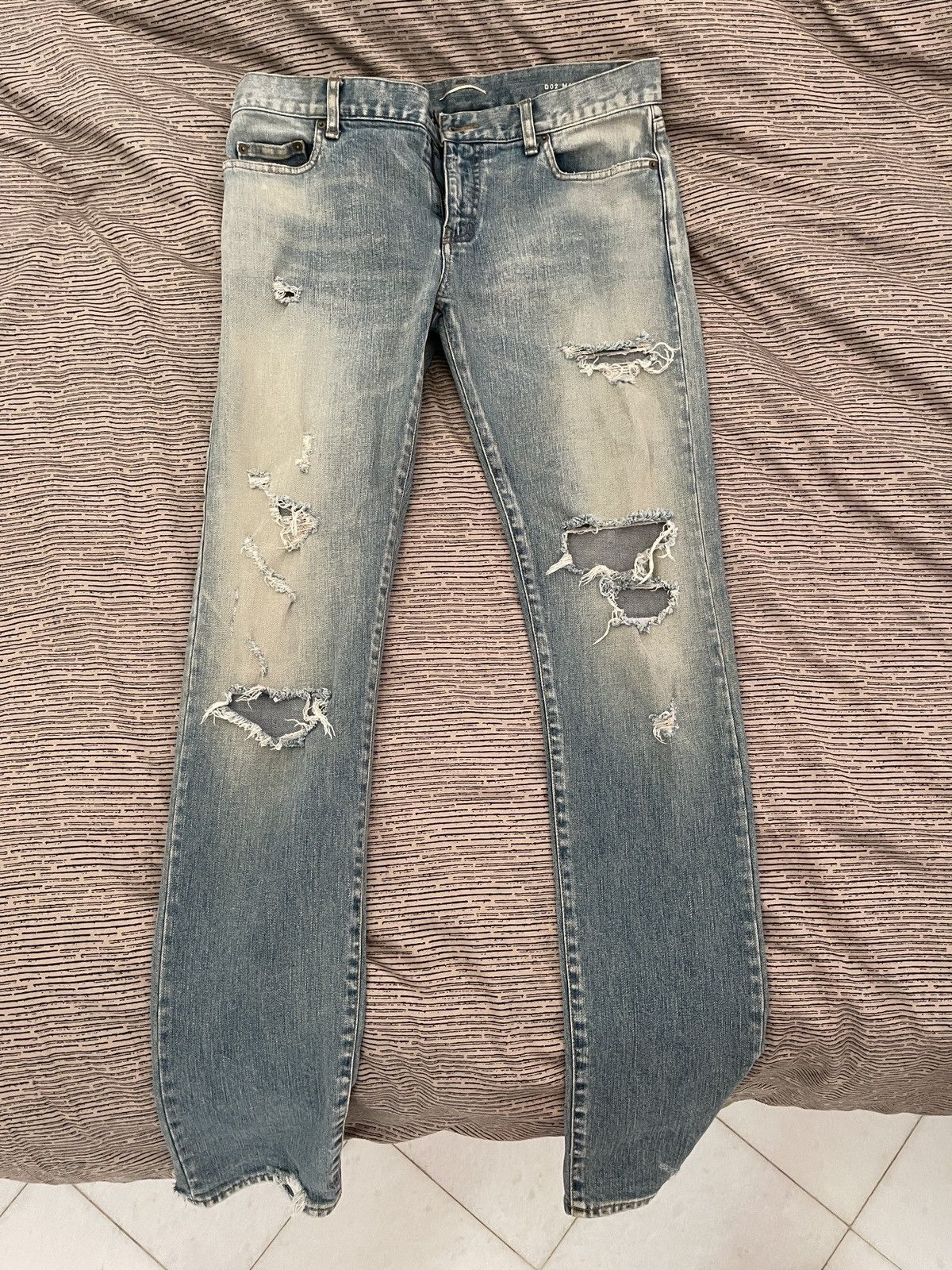 Saint Laurent Paris Saint Laurent Distressed denim D02 M/SK-LW Size US 31 - 1 Thumbnail