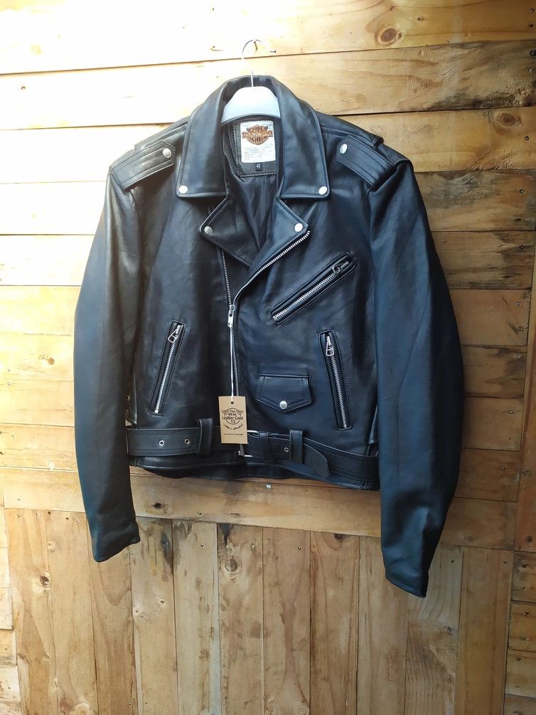 Harley Davidson × Vintage HARLEY DAVIDSON LEATHER STEERHIDE RAMONES PERFECTO JACKET Size US XL / EU 56 / 4 - 4 Thumbnail