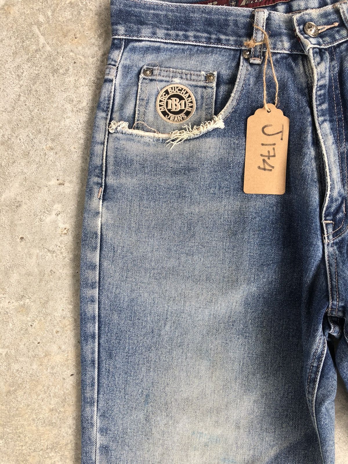 Marc Buchanan Pelle Pelle Marc Buchanan Baggy Jeans Embroidered Jeans Size US 31 - 4 Thumbnail