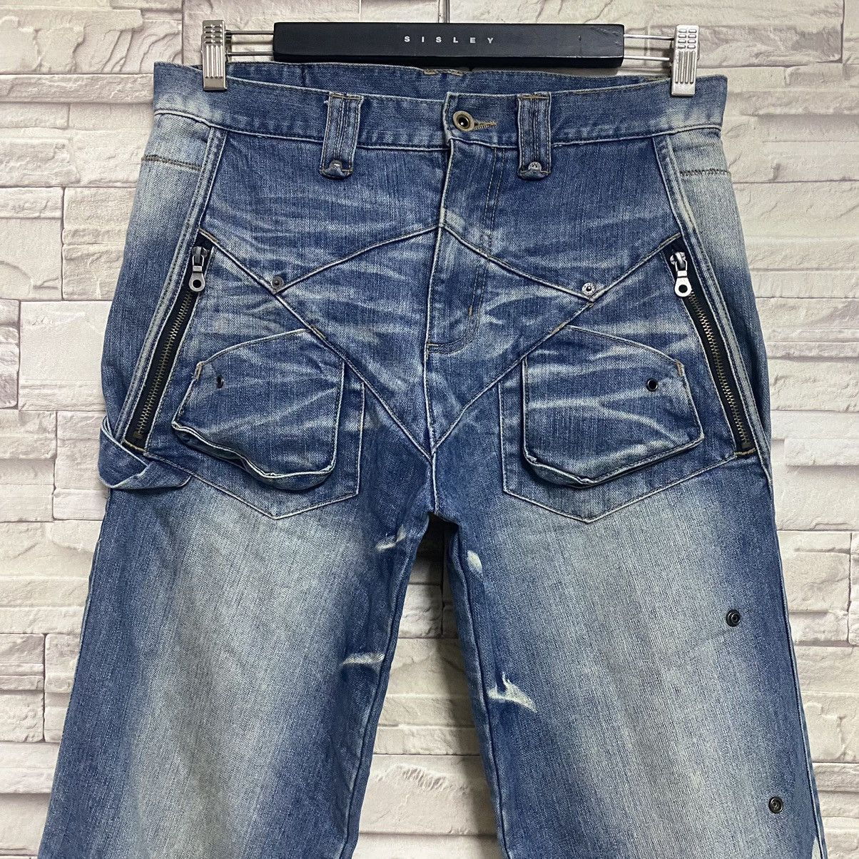 PPFM PPFM Cyber Destructed Denim Jeans Size US 31 - 4 Thumbnail