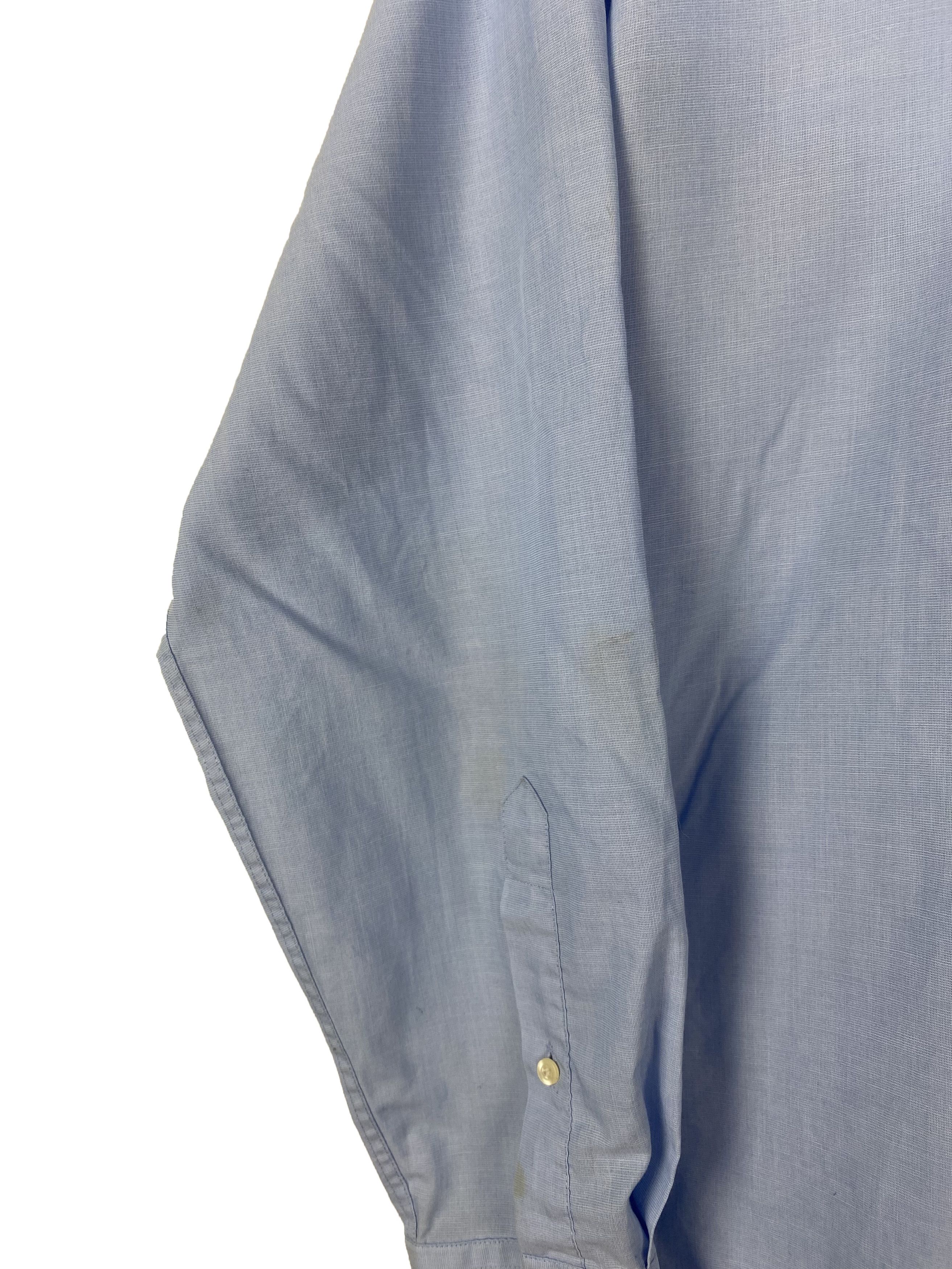 Balmain Vintage BALMAIN Plain Blue Button Up Shirt M397 Size US L / EU 52-54 / 3 - 8 Thumbnail
