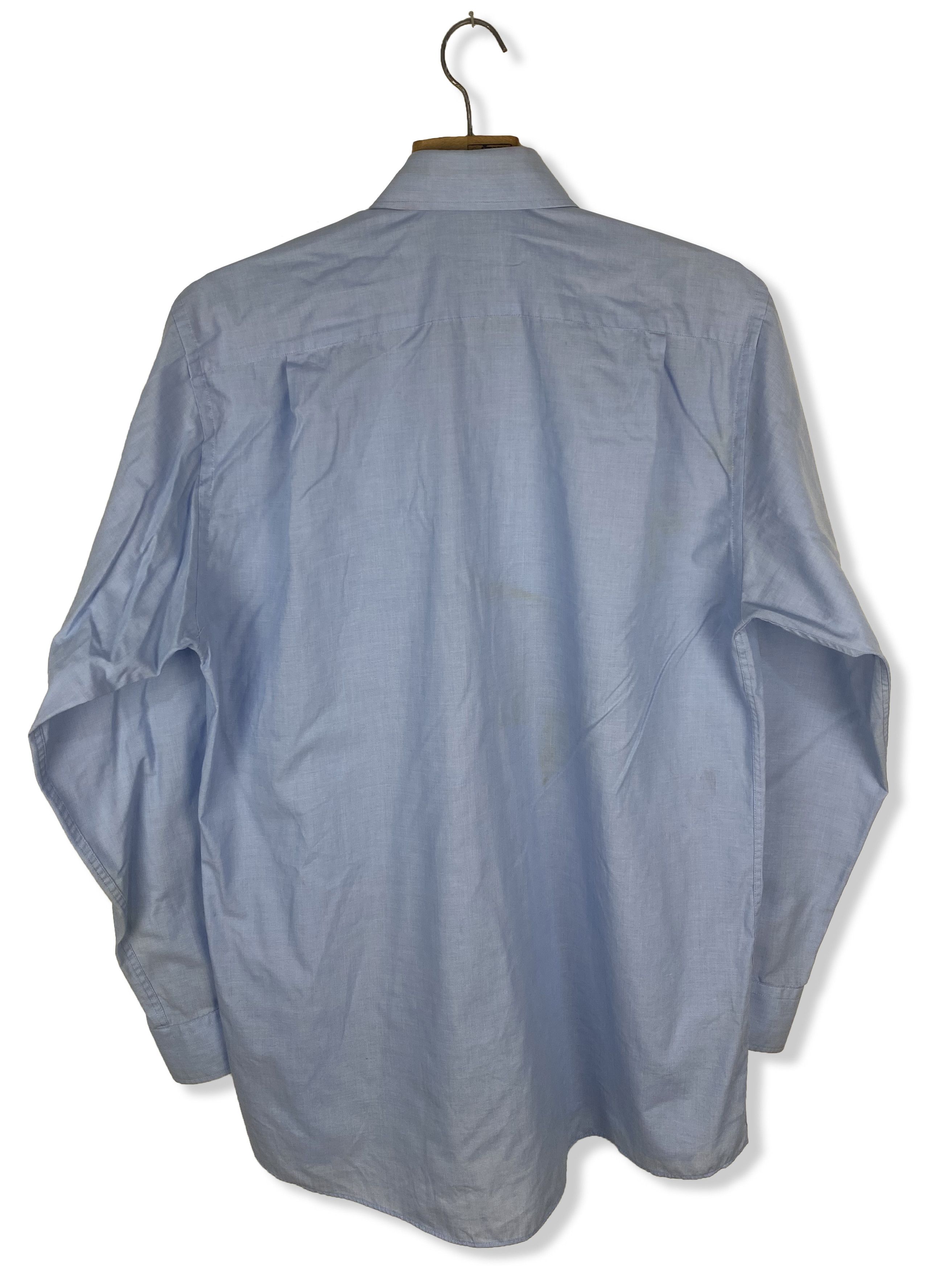 Balmain Vintage BALMAIN Plain Blue Button Up Shirt M397 Size US L / EU 52-54 / 3 - 4 Thumbnail