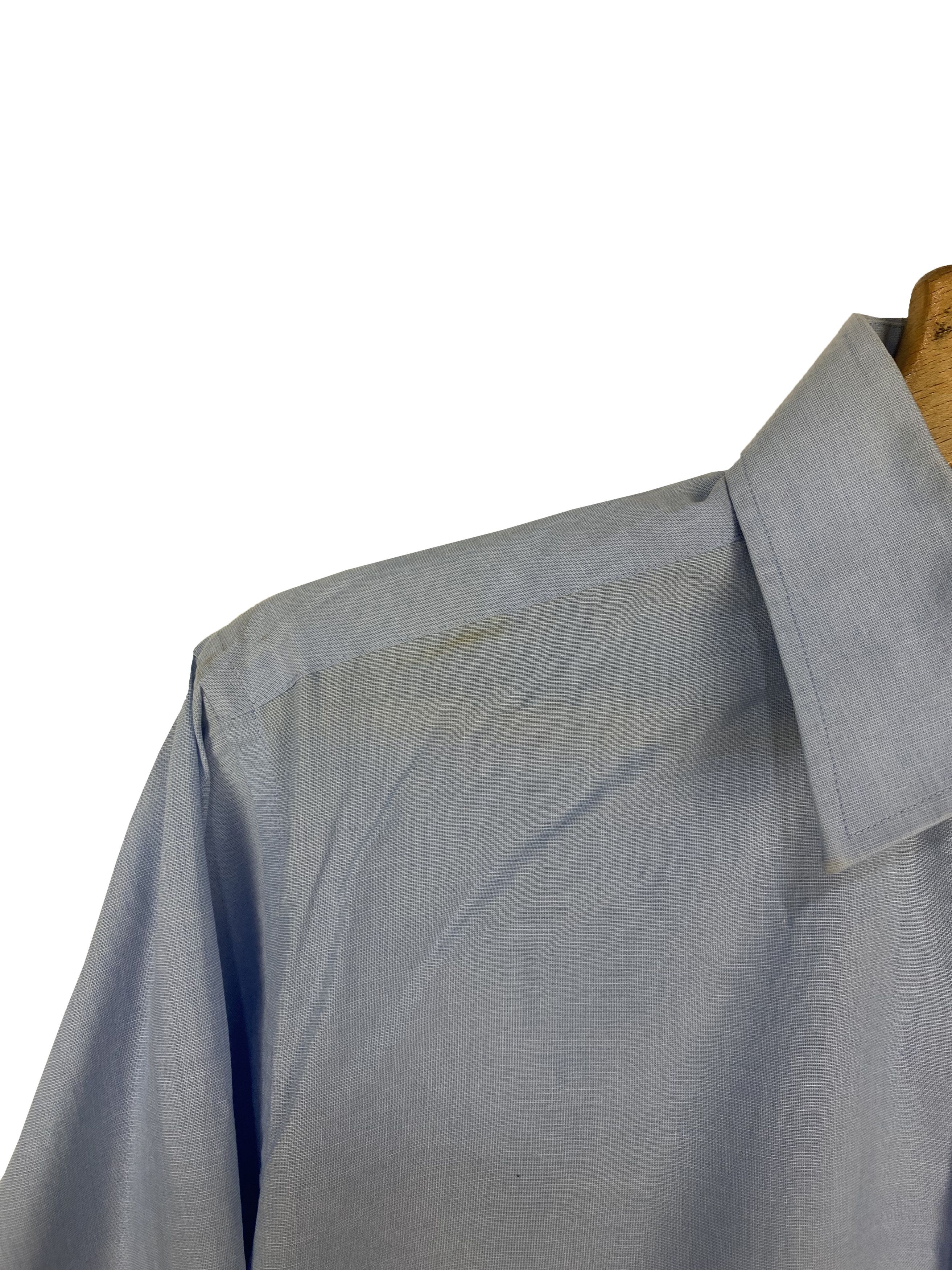 Balmain Vintage BALMAIN Plain Blue Button Up Shirt M397 Size US L / EU 52-54 / 3 - 5 Thumbnail