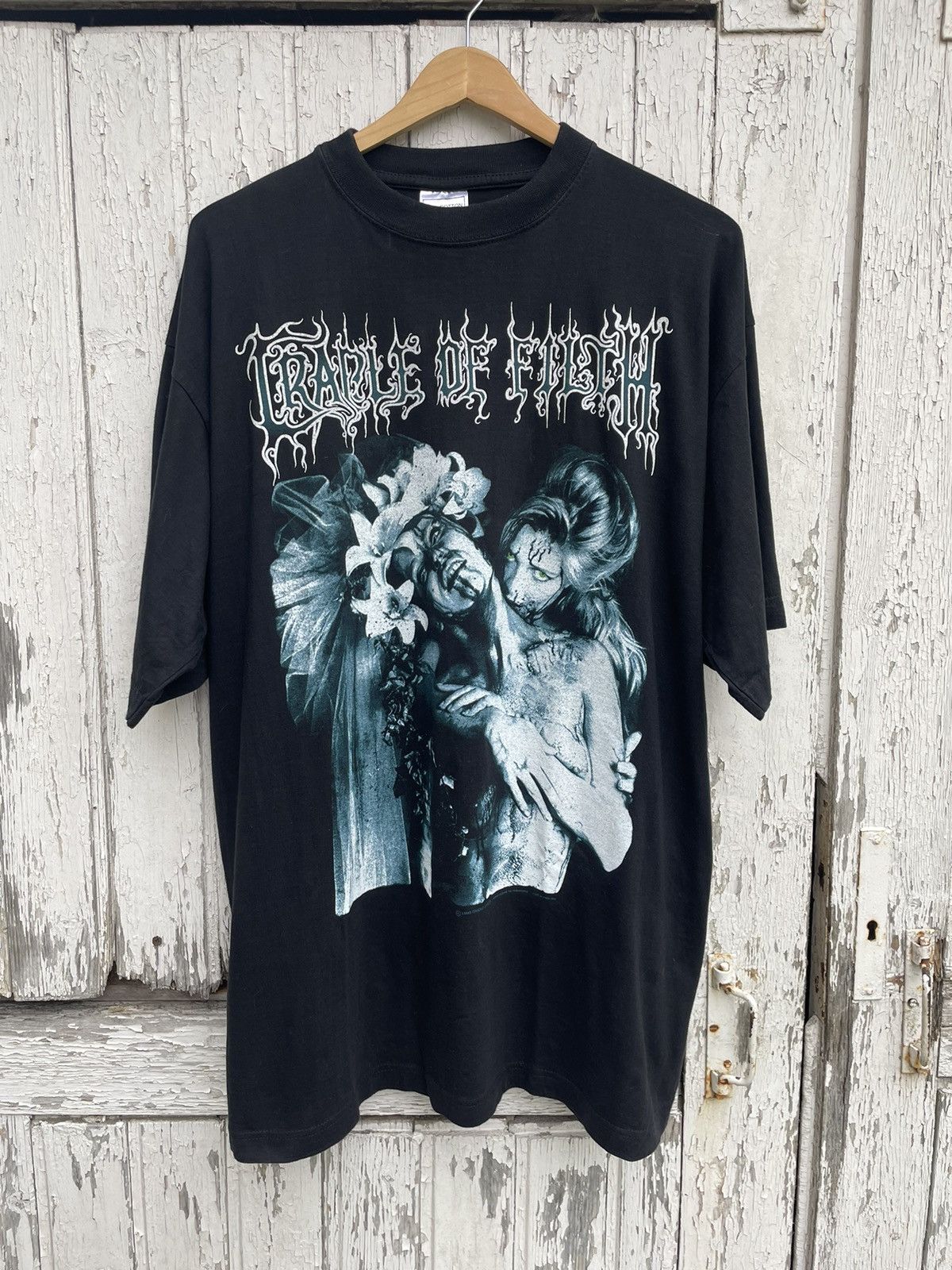 image of Band Tees x Rock T Shirt 1996 Cradle Of Filth Supreme Vampyric Evil Tee XL in Black, Men's