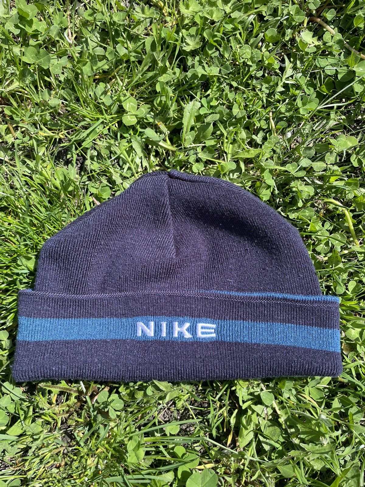 Nike × Vintage Vintage Nike 90s Swoosh double side Beanie Winter Hat Size ONE SIZE - 3 Thumbnail