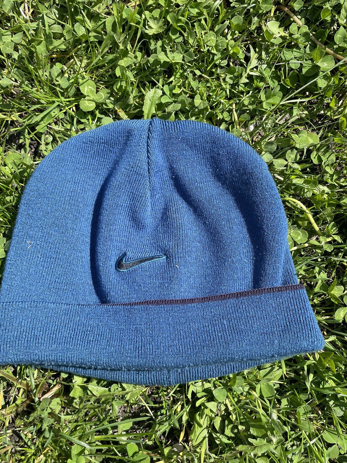 Nike × Vintage Vintage Nike 90s Swoosh double side Beanie Winter Hat Size ONE SIZE - 2 Thumbnail