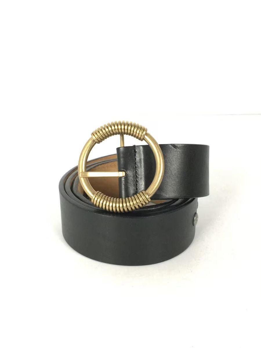 Spiral Buckle Studded Leather Belt