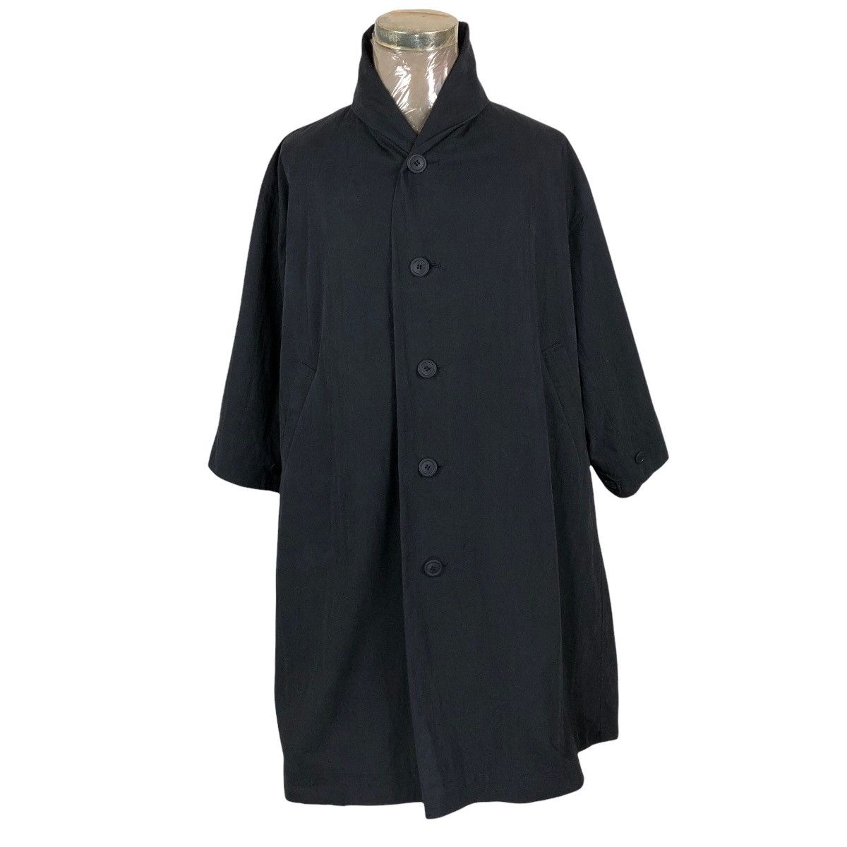 image of Archival Clothing Vintage 90's Plantation Windcoat Issey Miyake Raincoat Jacket in Black (Size Larg