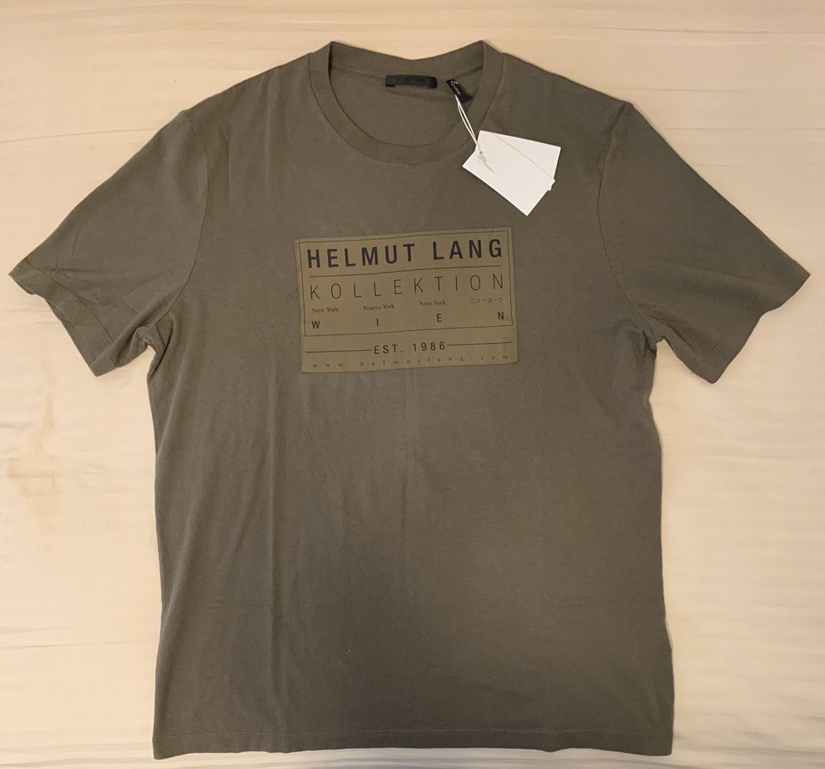 image of Helmut Lang T-Shirt in Olive, Men's (Size Small)