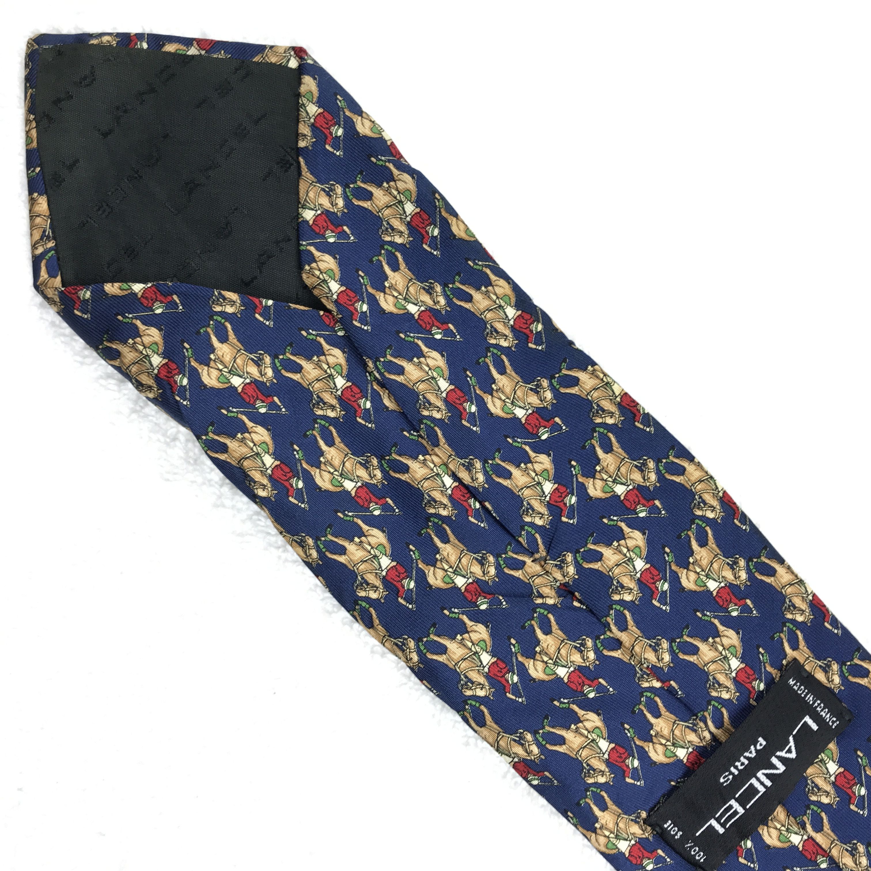 Designer × Lancel × Vintage LC302 Vintage Lancel Necktie Pure Silk Size ONE SIZE - 6 Thumbnail