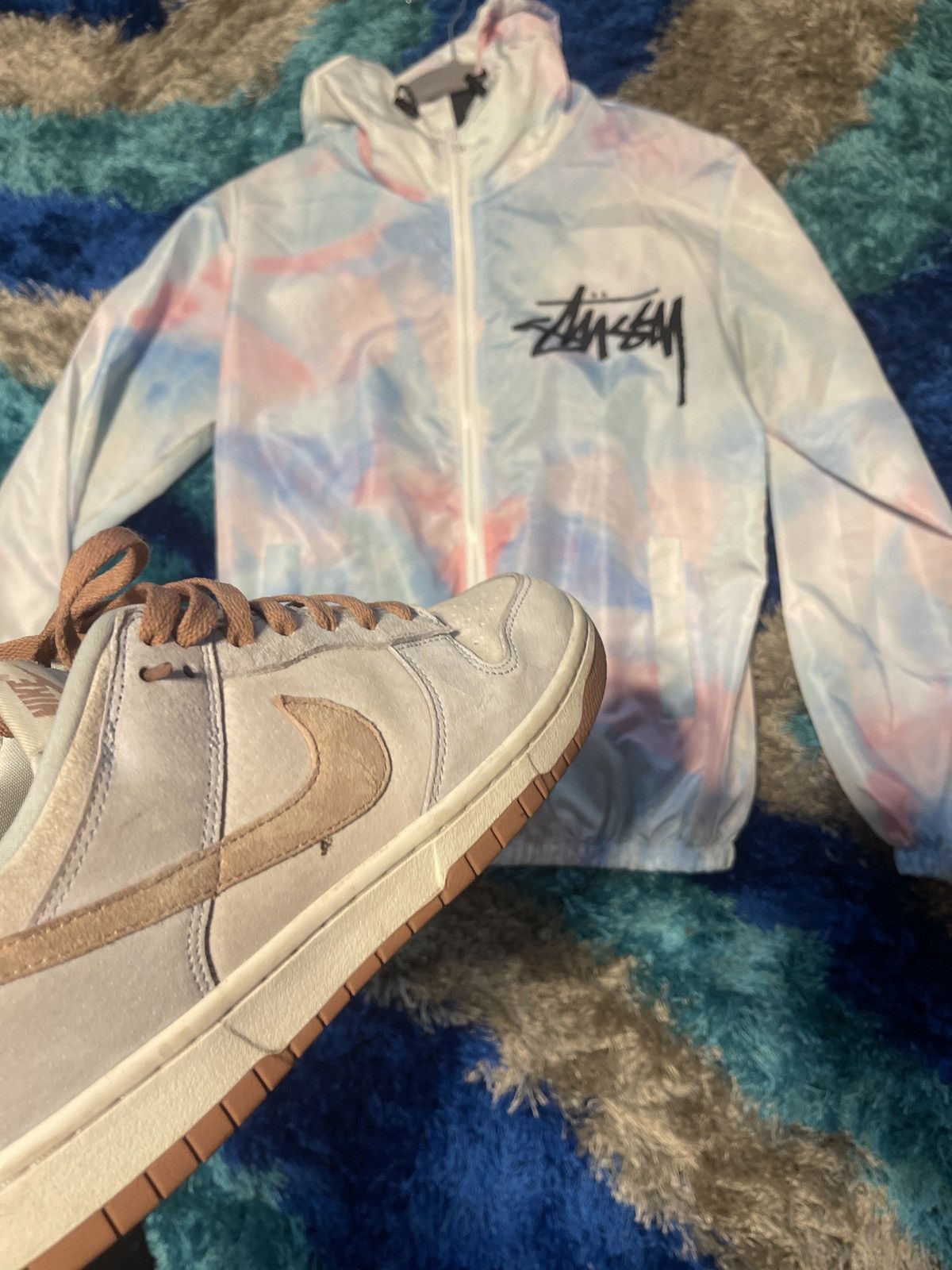 Stussy Tie Dye Windbreaker jacket Sz M