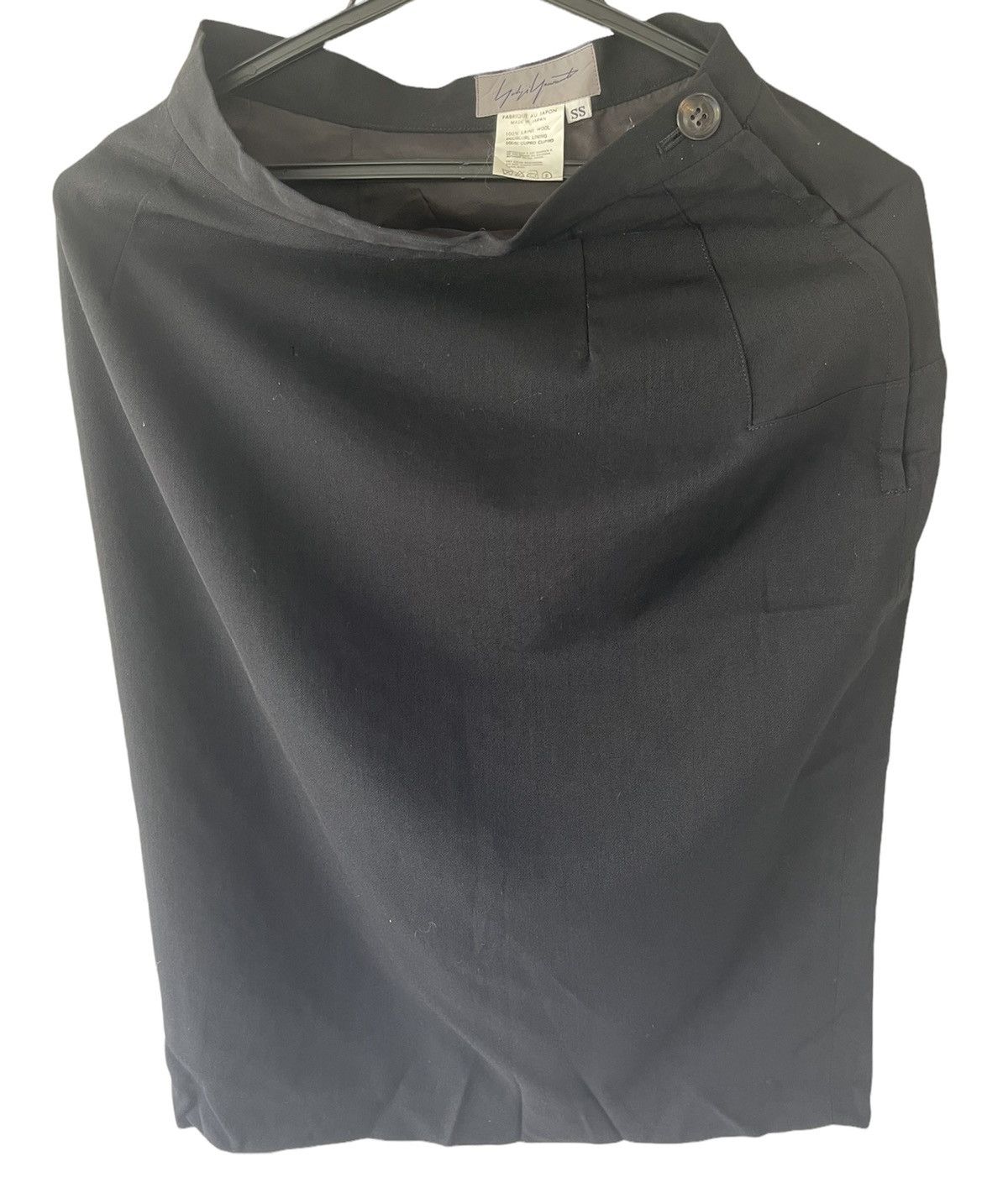 image of Yohji Yamamoto Mini Skirt Wool Japan in Black, Women's (Size 24)