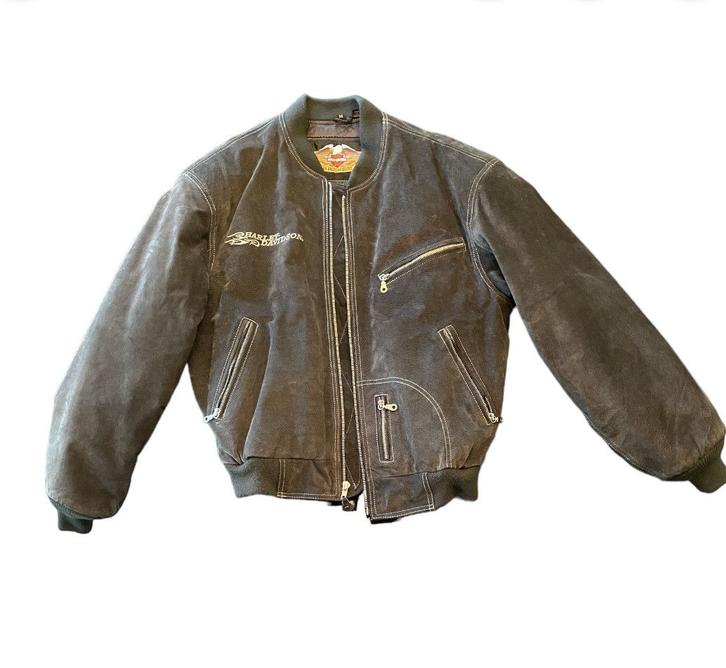 Designer × Harley Davidson × Vintage Rare Harley Davidson Suede