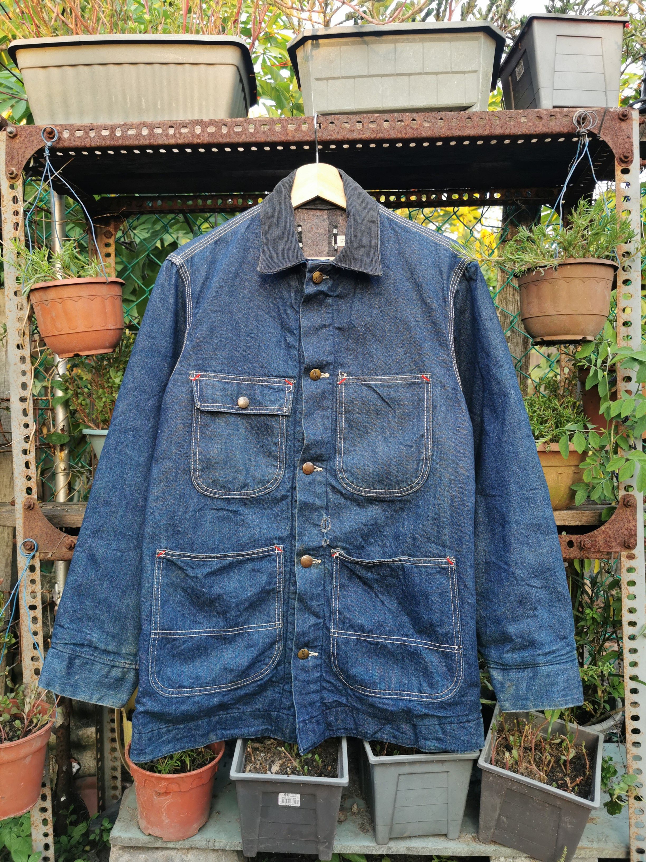image of Sears 80's Denim Chore Jacket, Men's (Size Small)