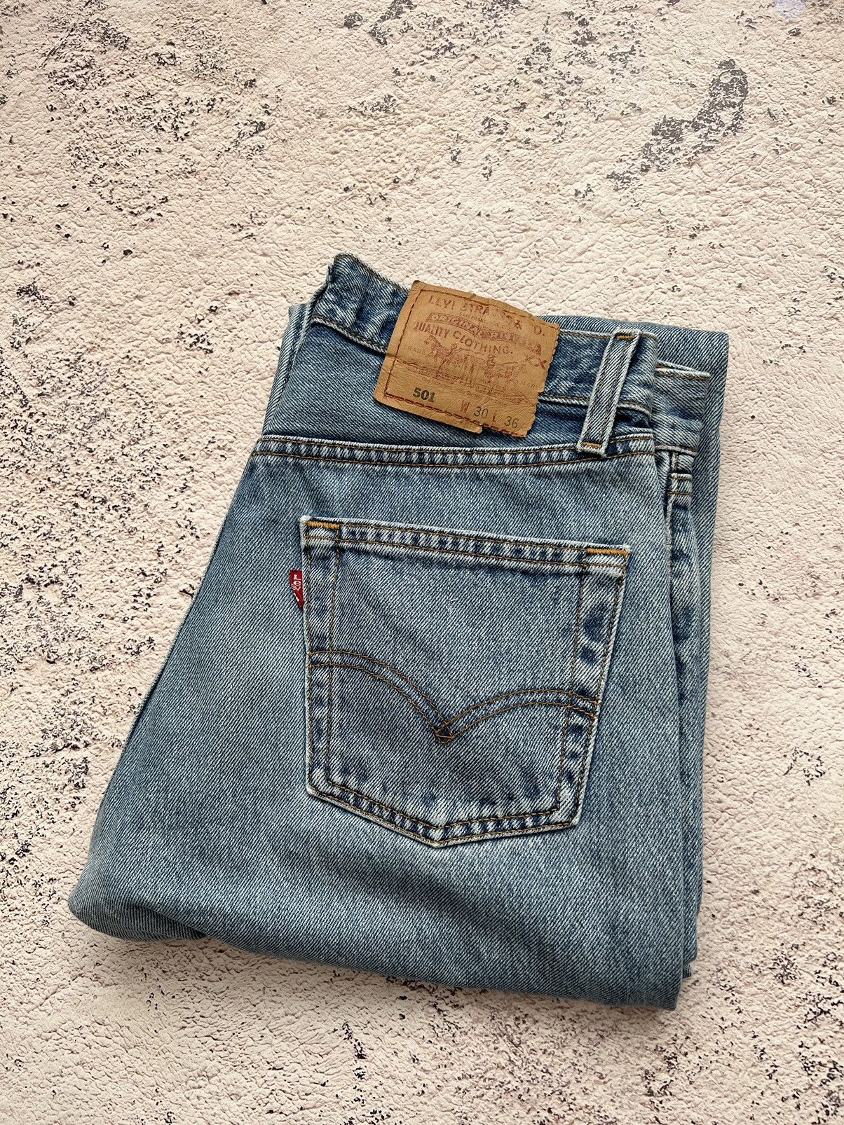 Levi's × Vintage 🇺🇸Vintage 90s Levi’s 501 Washed Blue Denim Jeans Size US 30 / EU 46 - 7 Thumbnail