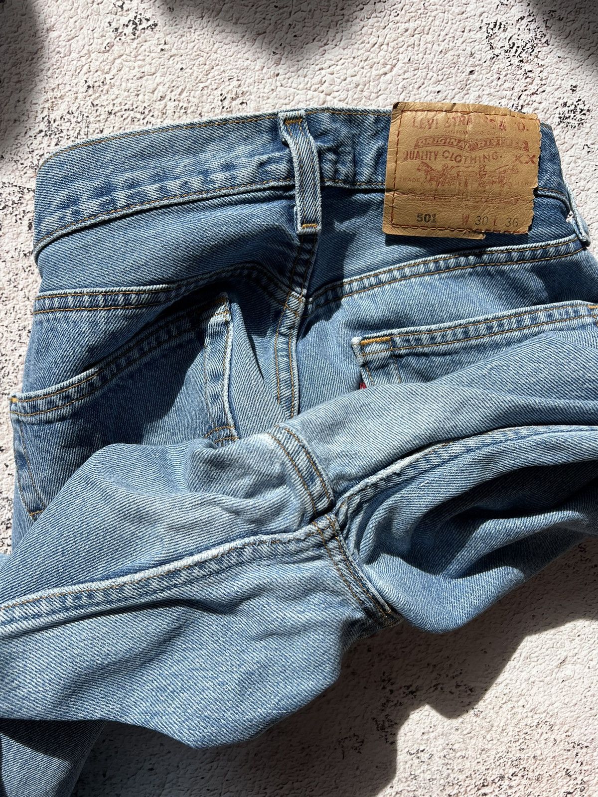 Levi's × Vintage 🇺🇸Vintage 90s Levi’s 501 Washed Blue Denim Jeans Size US 30 / EU 46 - 9 Thumbnail