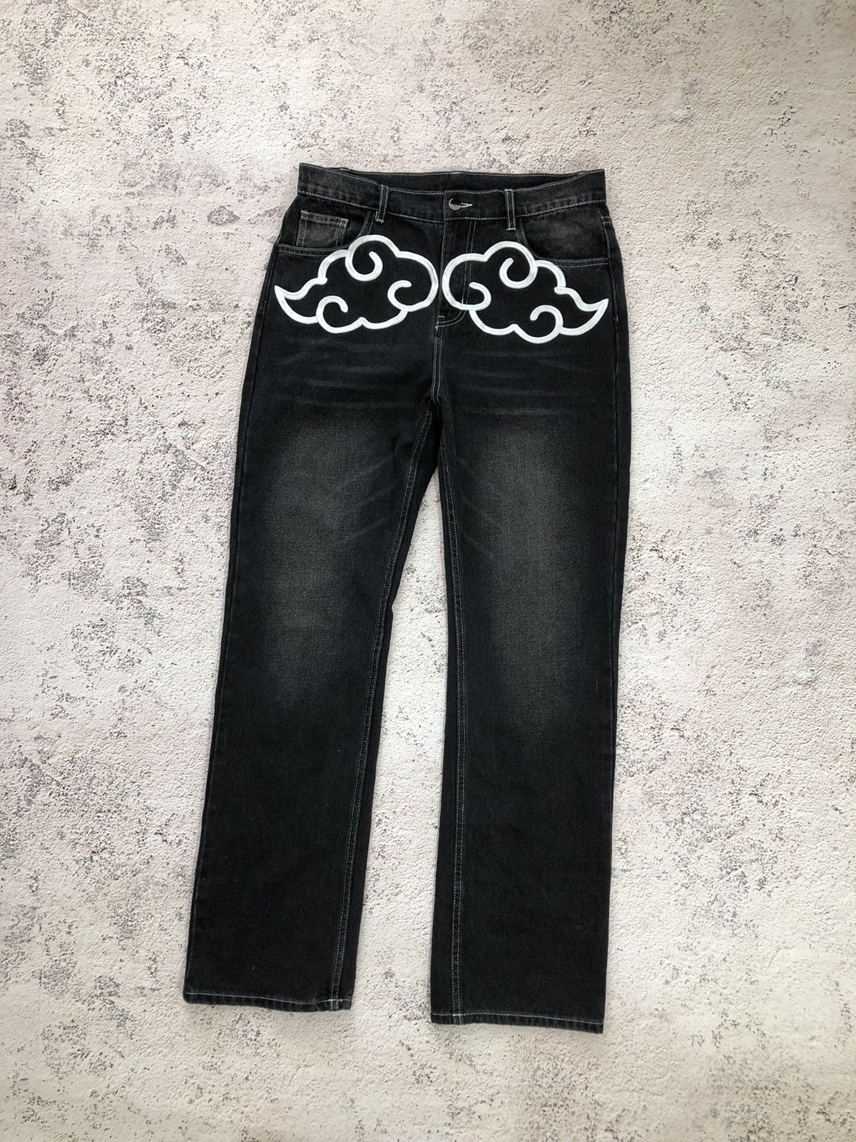 Anime × Japanese Brand Y2K AKATSUKI / Naruto printed jeans denim pants Size US 32 / EU 48 - 2 Thumbnail