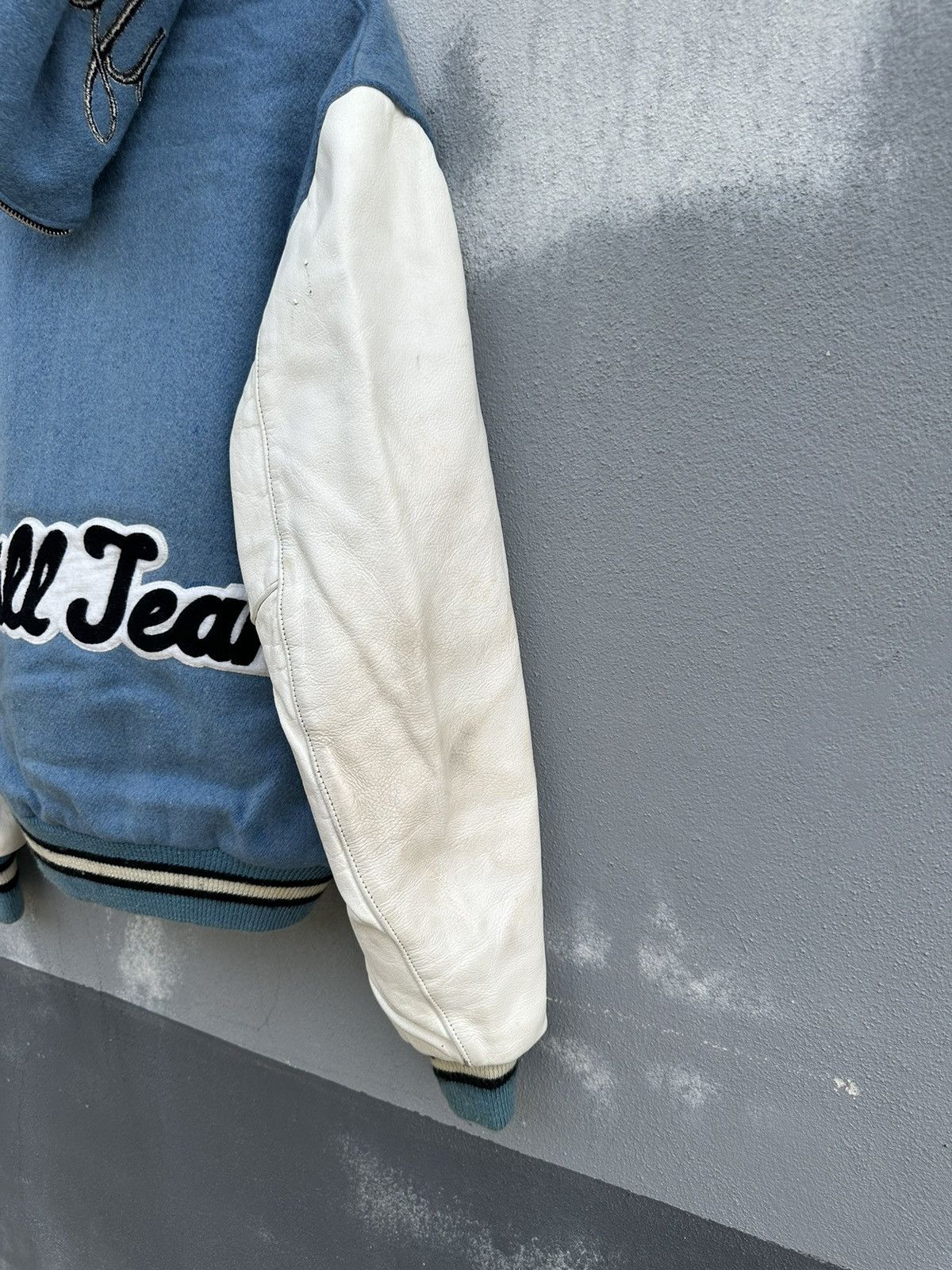 Vintage Vintage 70s Delong varsity jacket leather sleeves Size US S / EU 44-46 / 1 - 6 Thumbnail