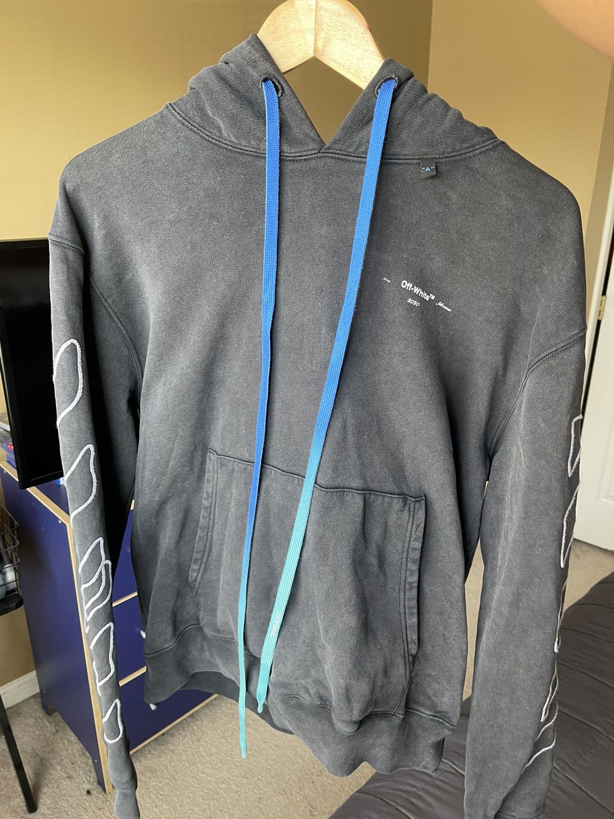 Off-White Off White Dark Grey Faded Hoodie Size US L / EU 52-54 / 3 - 8 Thumbnail