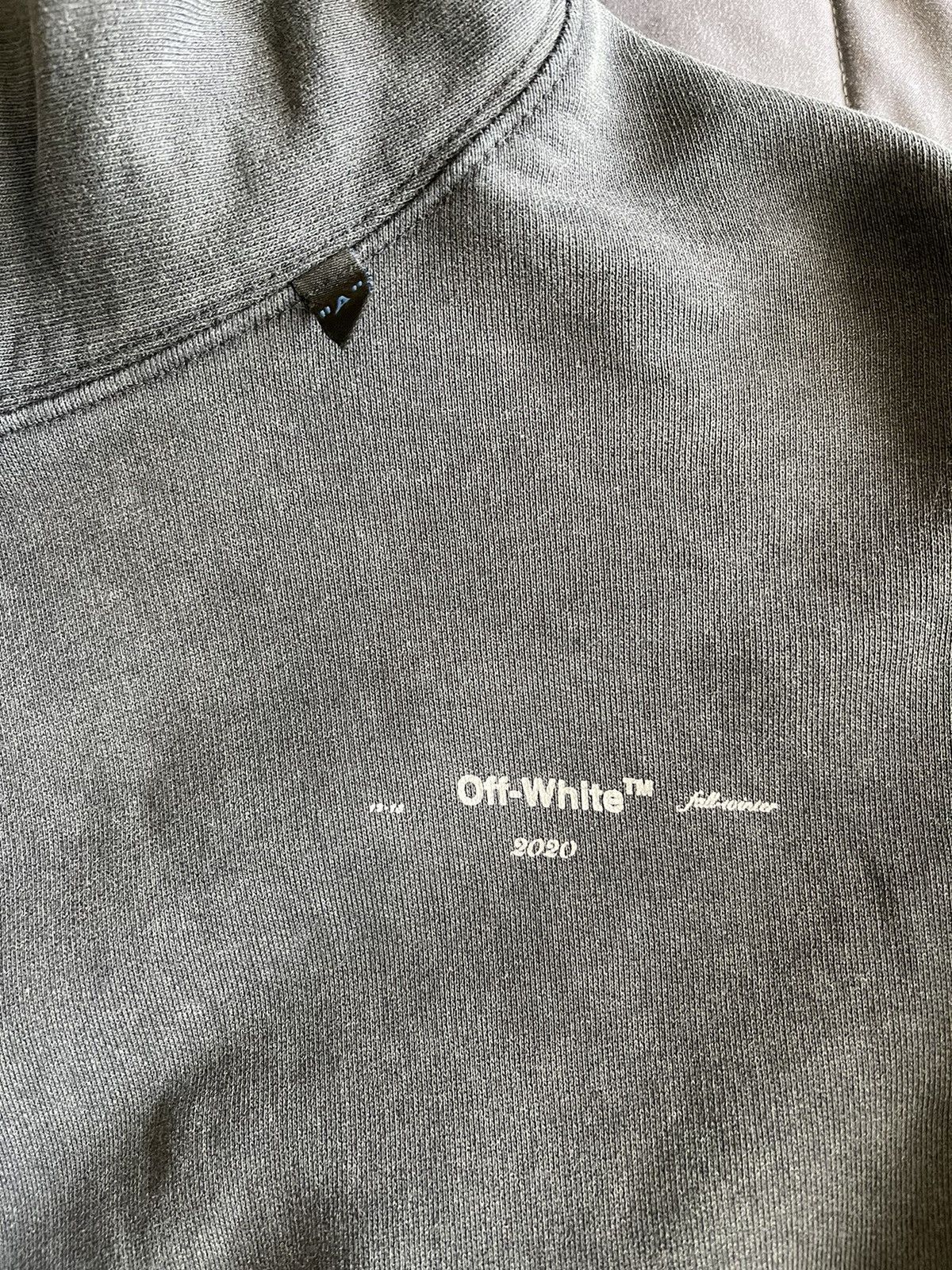 Off-White Off White Dark Grey Faded Hoodie Size US L / EU 52-54 / 3 - 10 Thumbnail