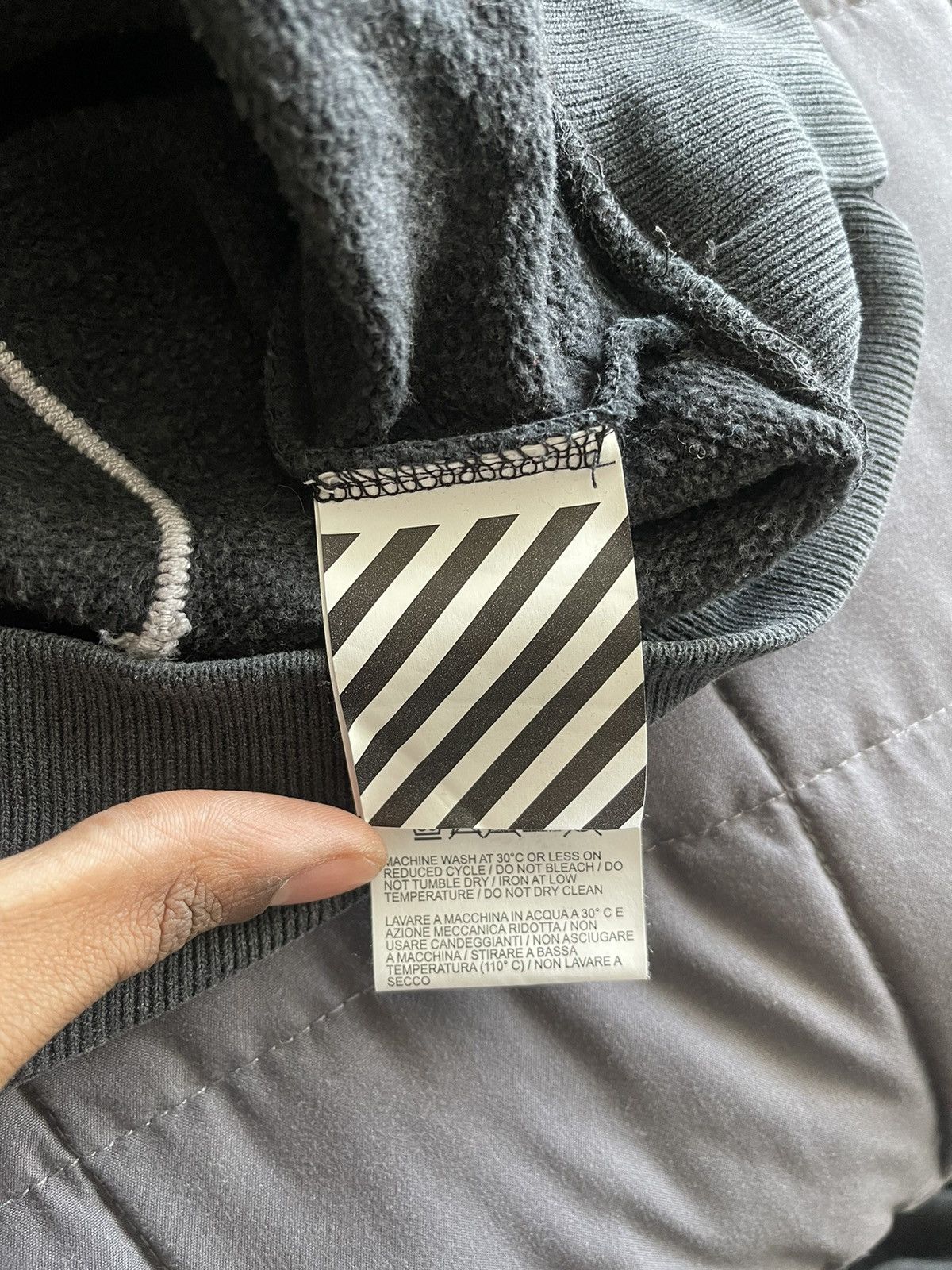 Off-White Off White Dark Grey Faded Hoodie Size US L / EU 52-54 / 3 - 4 Thumbnail
