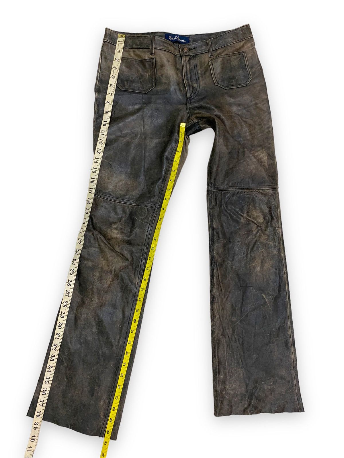 Earl Jeans × Genuine Leather × Vintage Vintage Earl Jean Leather Pant Japanese Brand Size 30" / US 8 / IT 44 - 9 Thumbnail