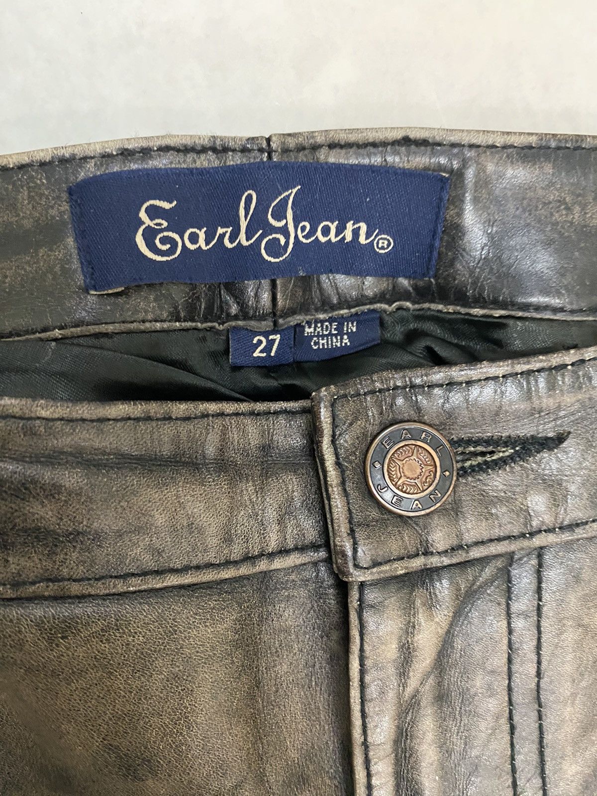 Earl Jeans × Genuine Leather × Vintage Vintage Earl Jean Leather Pant Japanese Brand Size 30" / US 8 / IT 44 - 11 Thumbnail