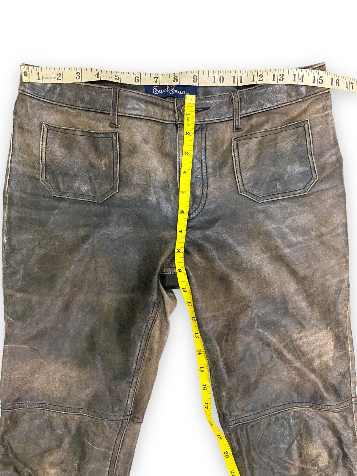 Earl Jeans × Genuine Leather × Vintage Vintage Earl Jean Leather Pant Japanese Brand Size 30" / US 8 / IT 44 - 8 Thumbnail