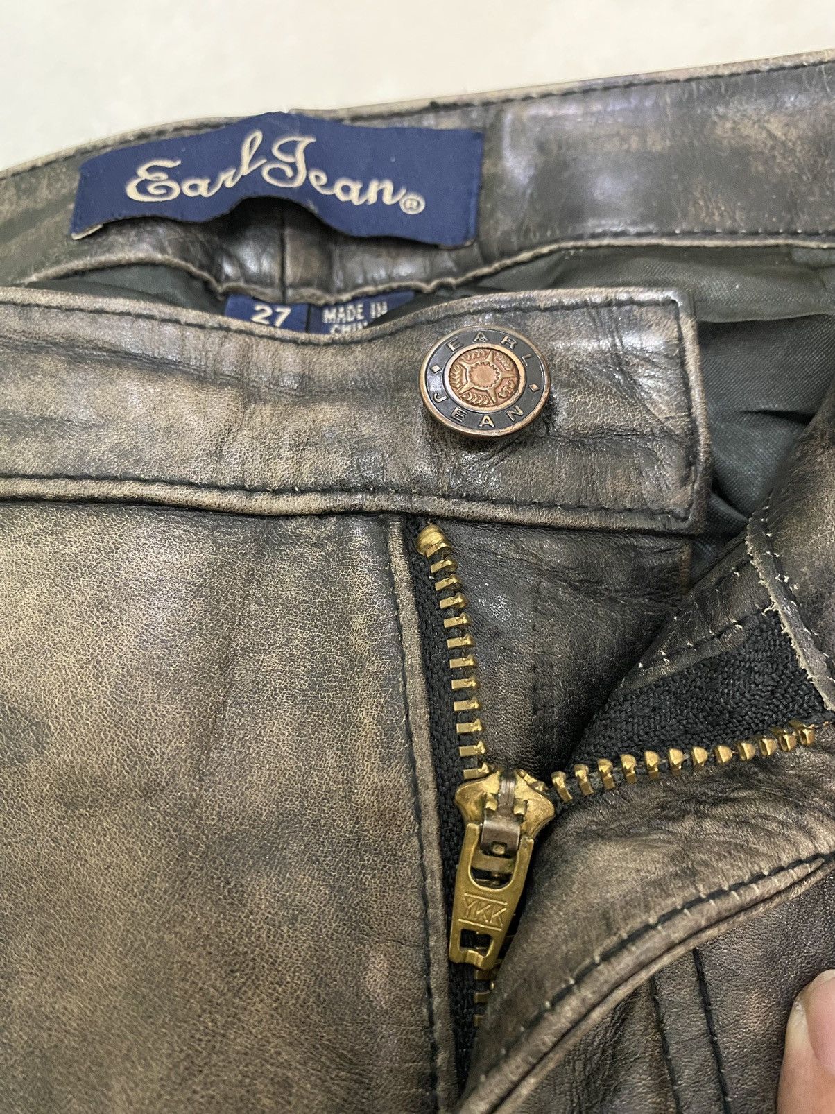 Earl Jeans × Genuine Leather × Vintage Vintage Earl Jean Leather Pant Japanese Brand Size 30" / US 8 / IT 44 - 12 Thumbnail